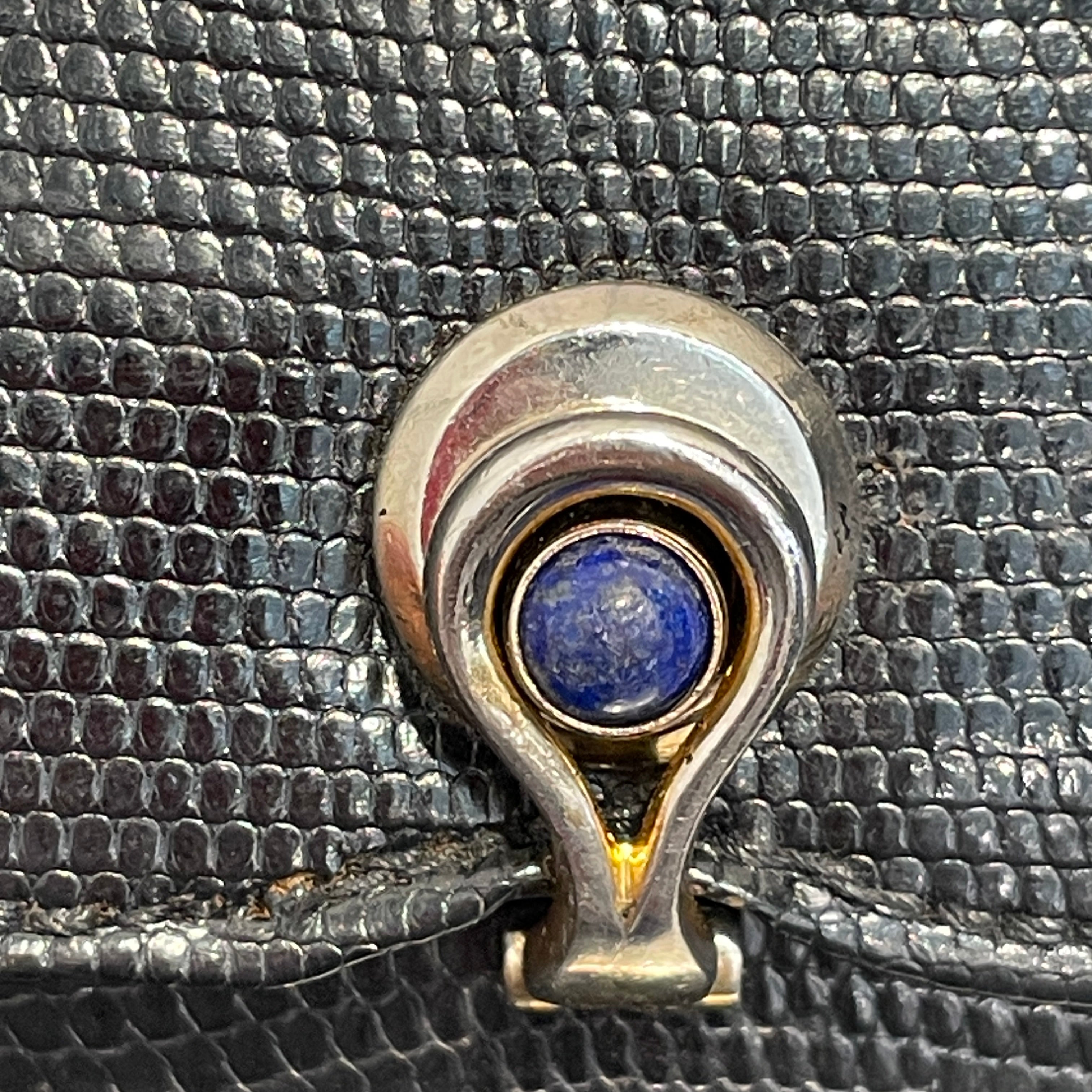 GUCCI/Hand Bag/OS/Leather/BLK/LIZARD SKIN LAPIS STONE BAG view 7