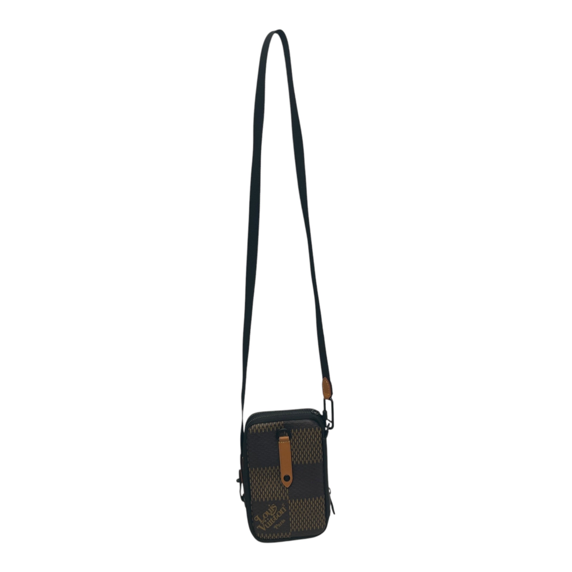 LOUIS VUITTON/Cross Body Bag/Graphic/Leather/BRW/NIGO DOUBLE PHONE POUCH view 2