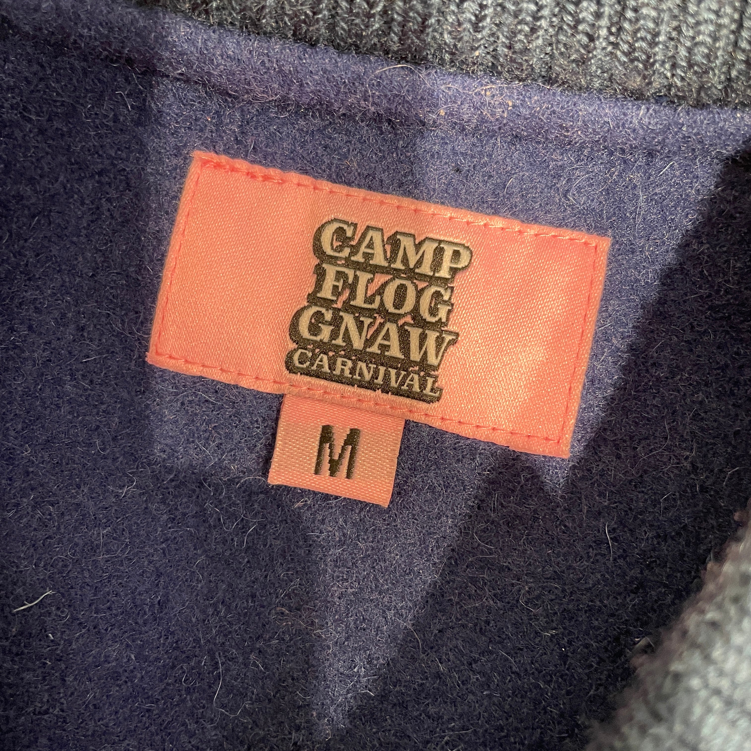 CAMP FLOG GNAW CARNIVAL/Jacket/M/Wool/BLU/LA Exclusive Kill-Cat Varsity view 3