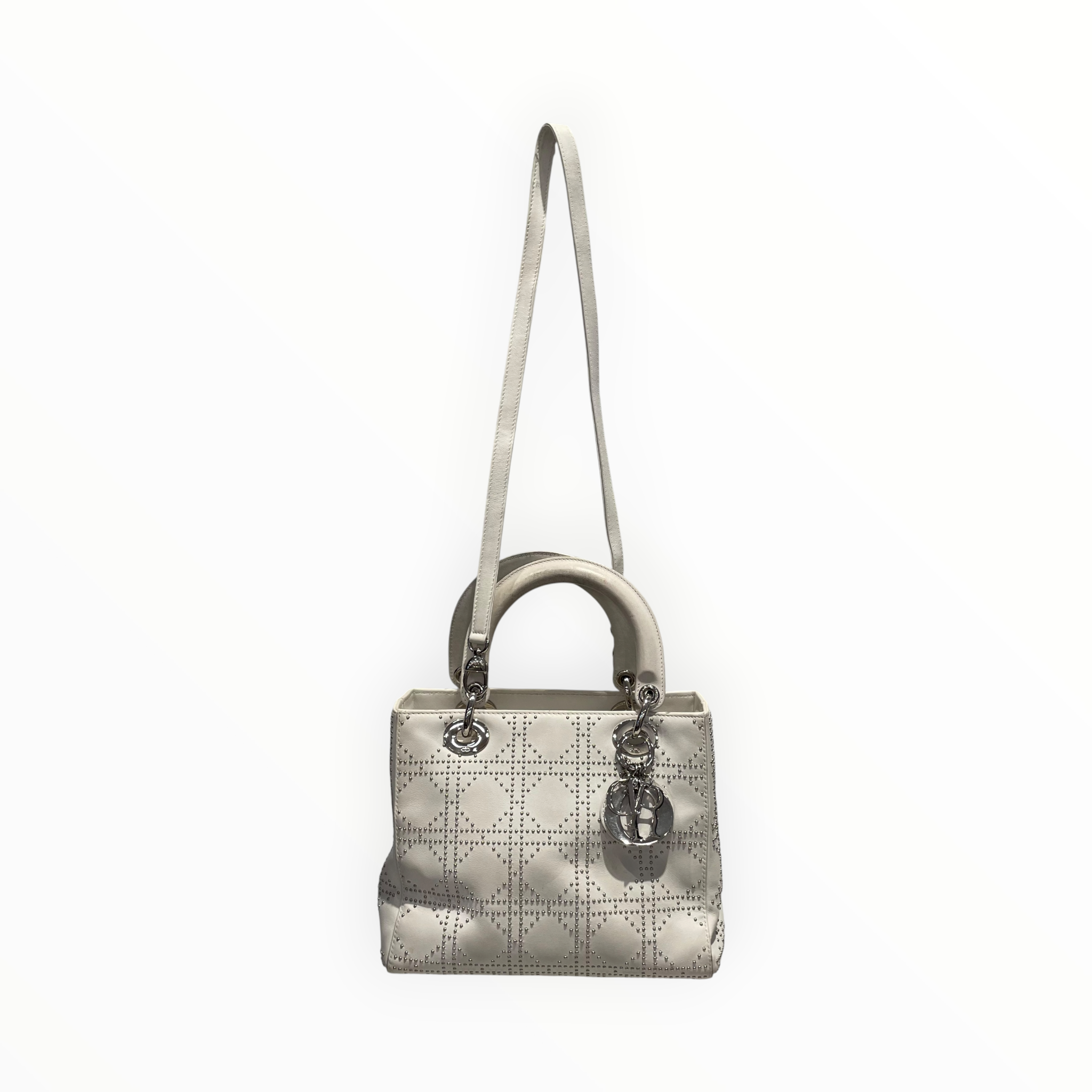 Christian Dior/Hand Bag/Leather/WHT/Cannage Lady Dior view 1