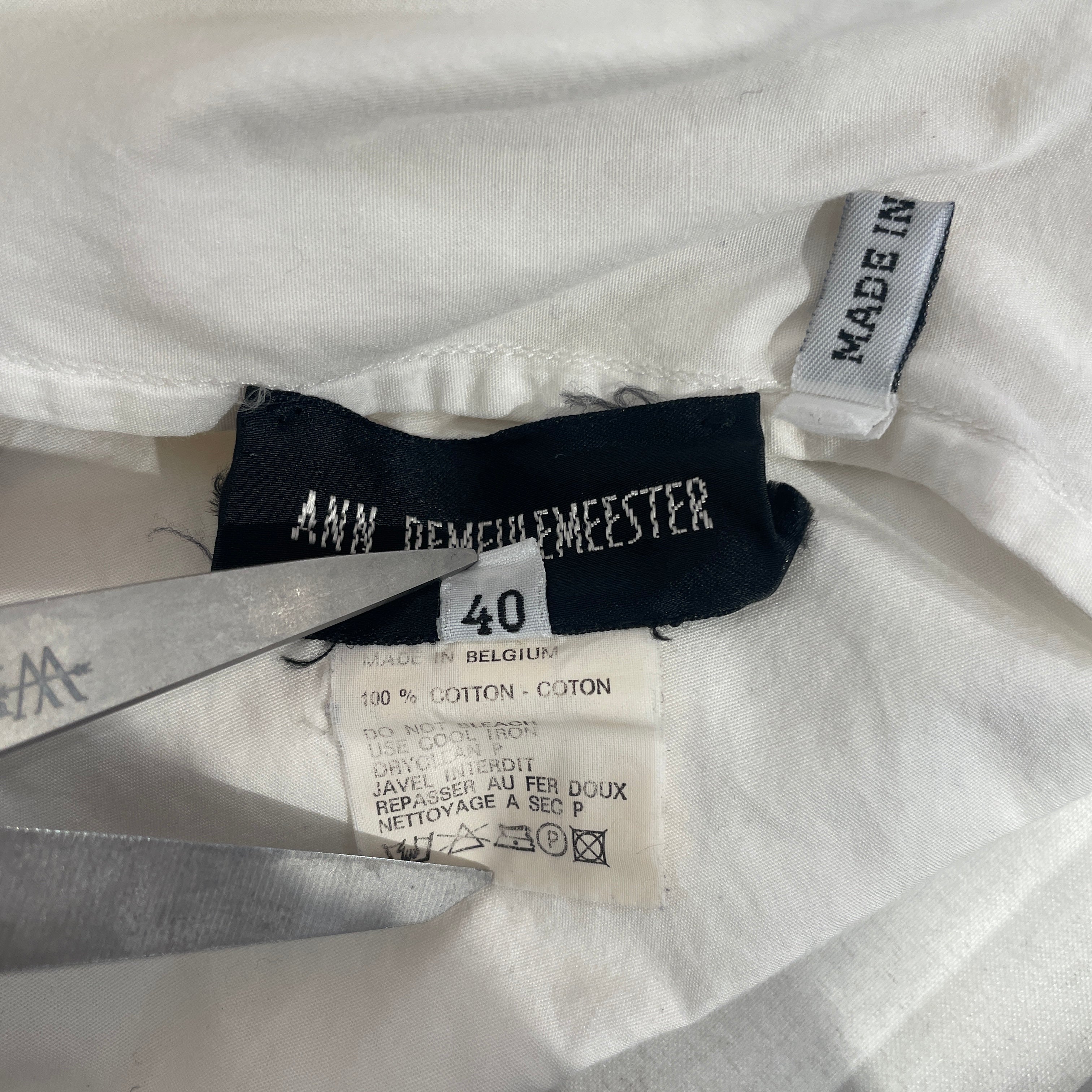 ANN DEMEULEMEESTER/LS Shirt/40/Cotton/WHT/ view 4