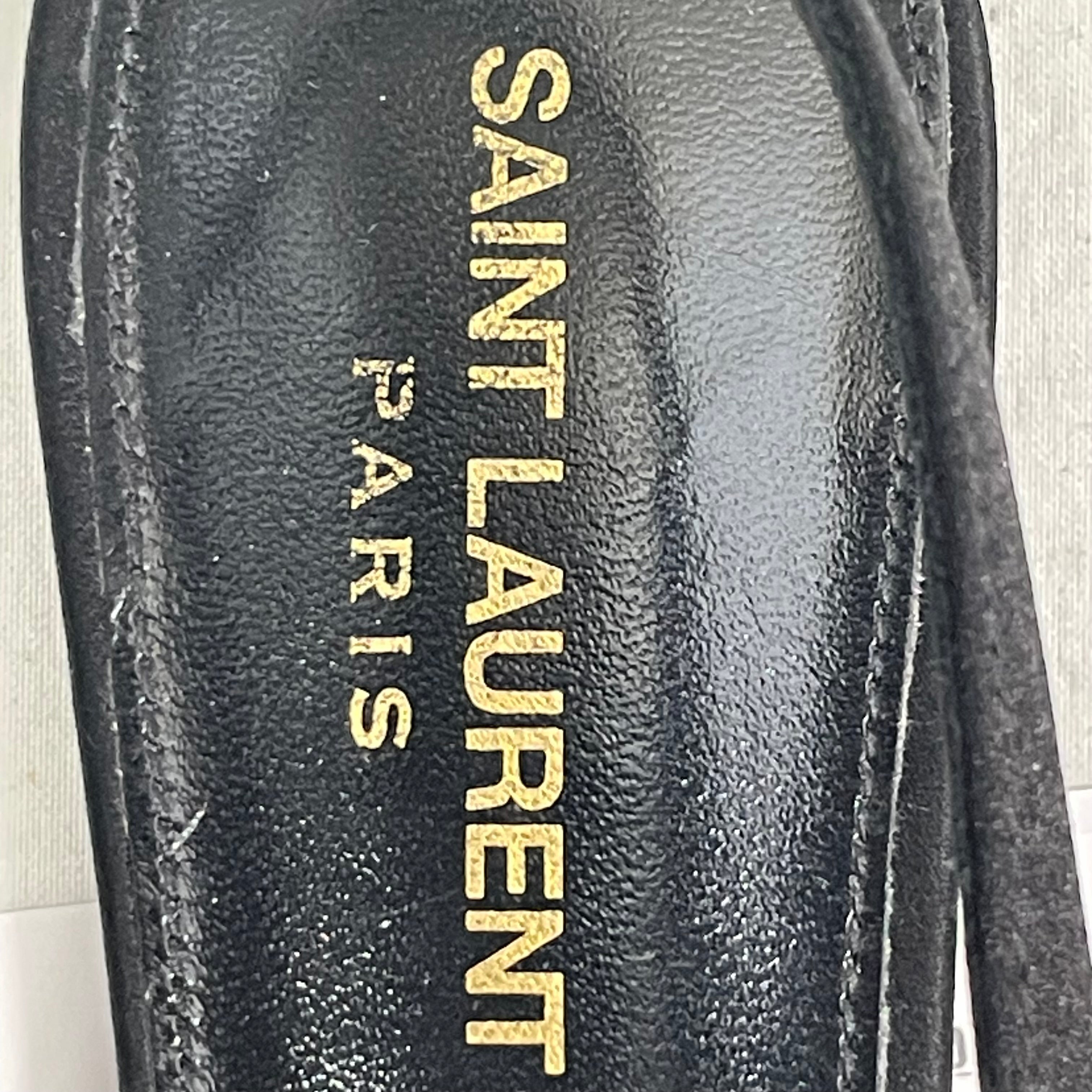 SAINT LAURENT/Flat Shoes/EU 39/Silk/BLK/satin bow accent sling back view 6