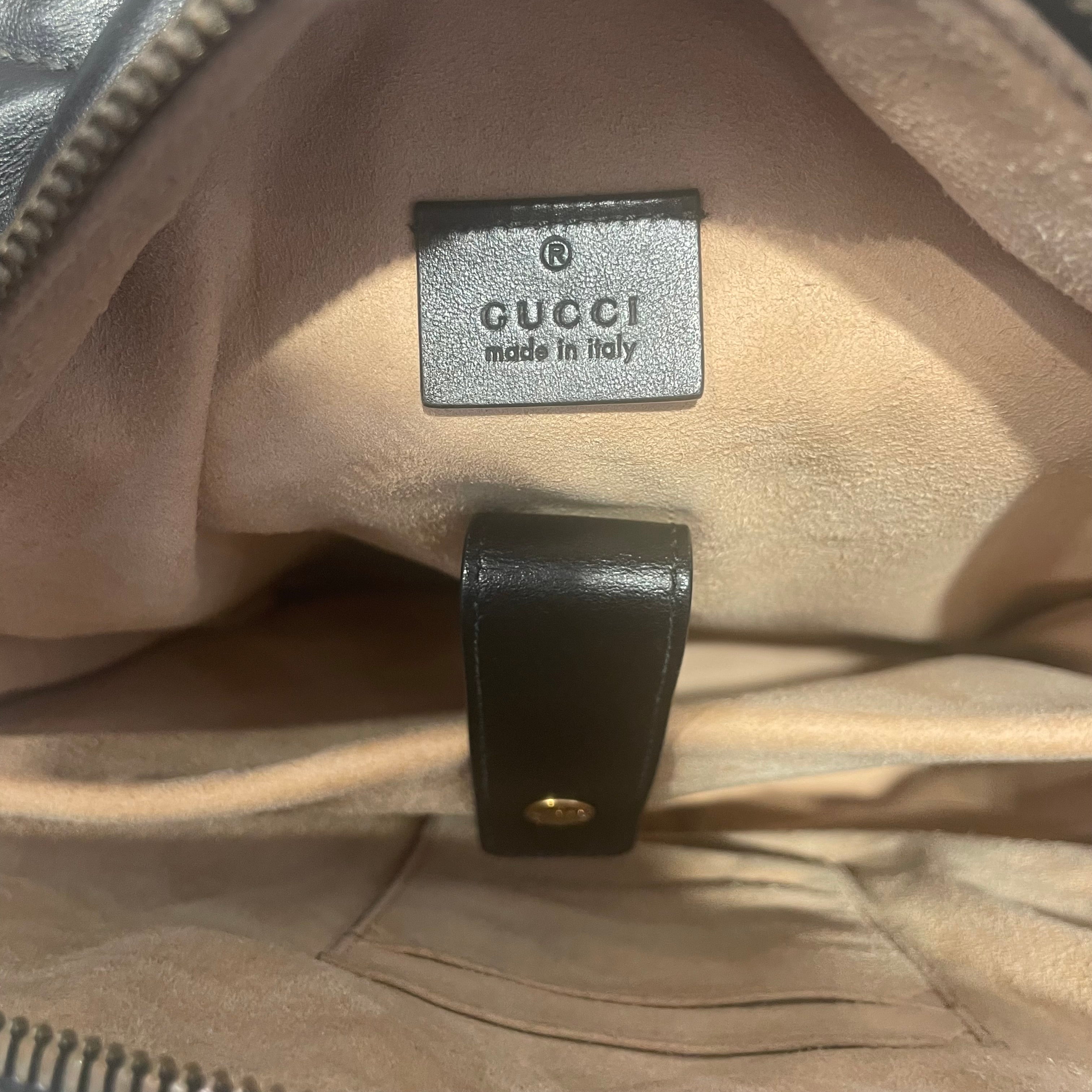 GUCCI/Backpack/Leather/BLK/gg marmot matelasse view 5