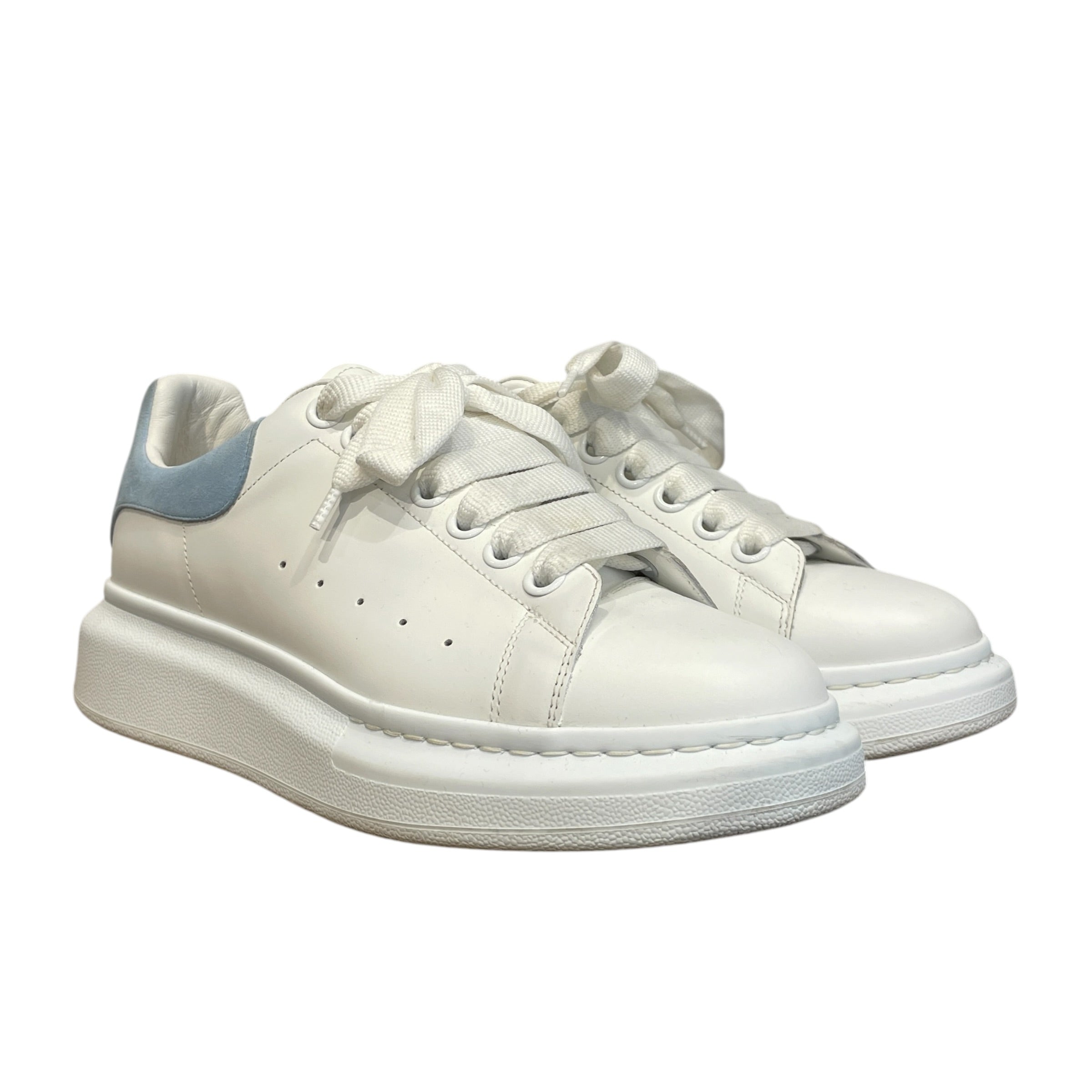 Alexander McQueen/Low-Sneakers/US 8/Leather/WHT/white/babyblue mcqueen view 2