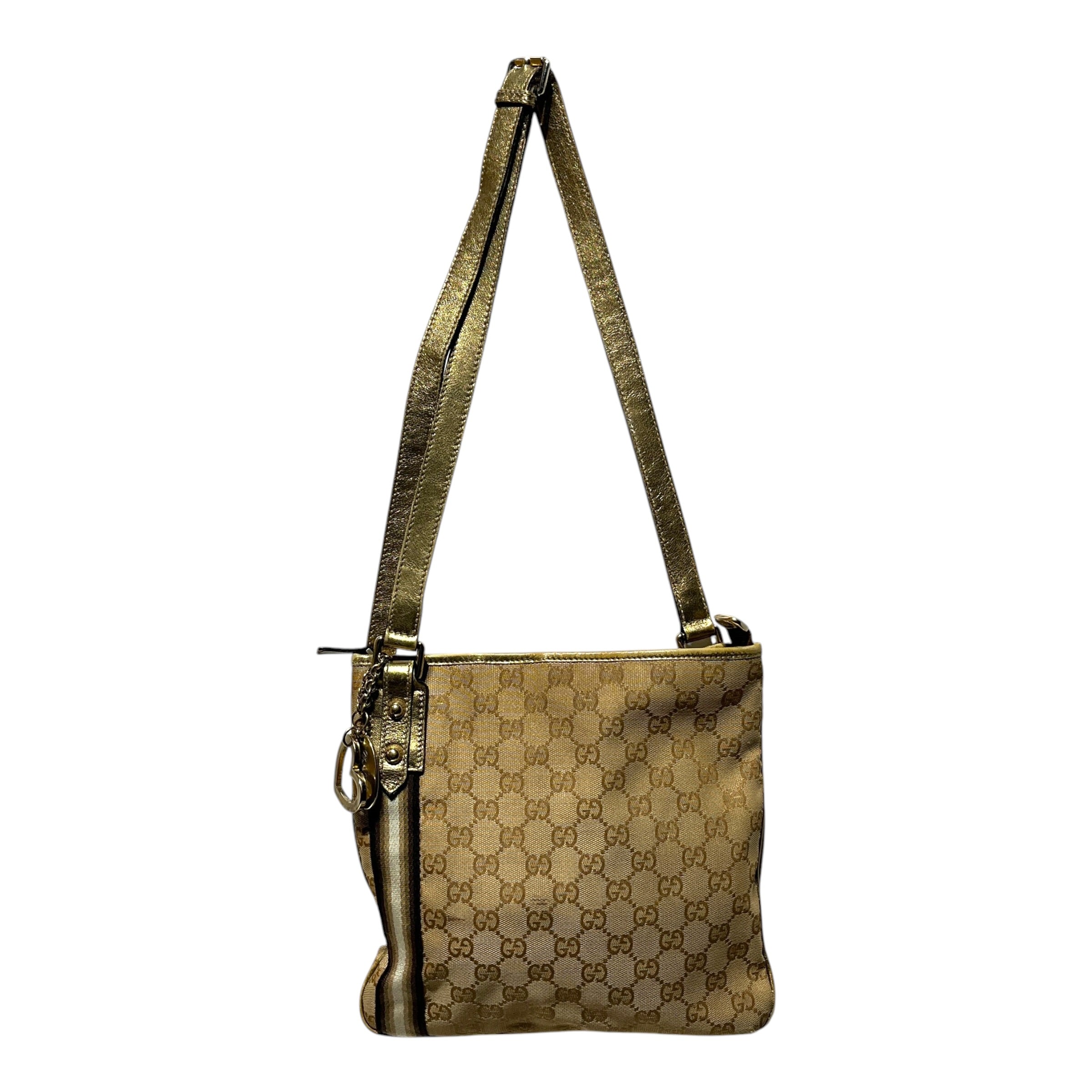 GUCCI/Cross Body Bag/Monogram/Cotton/KHK/HEART CHARM view 2