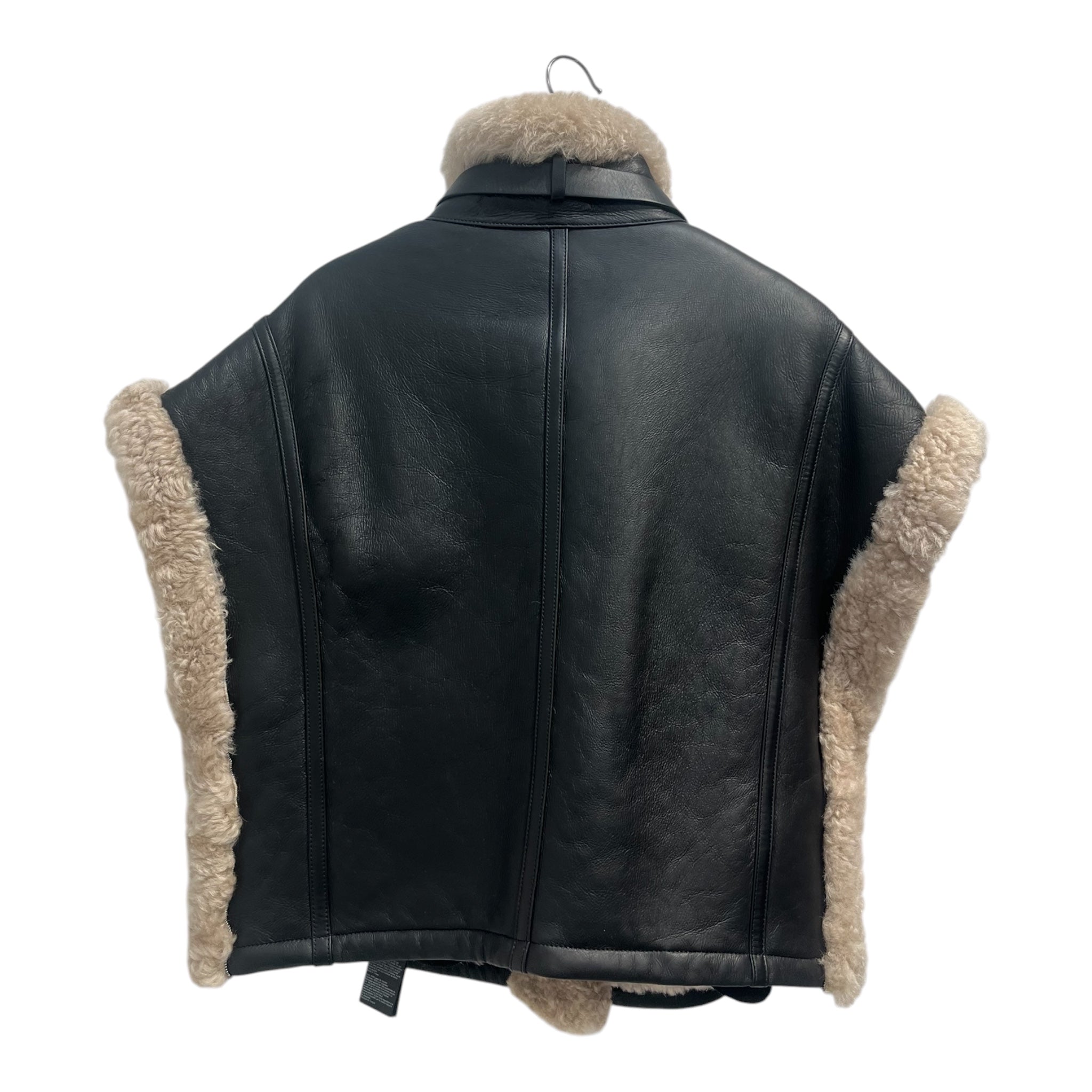 ALLSAINTS/Vest/M/Leather/BLK/shearling interior zipupbuckle view 2
