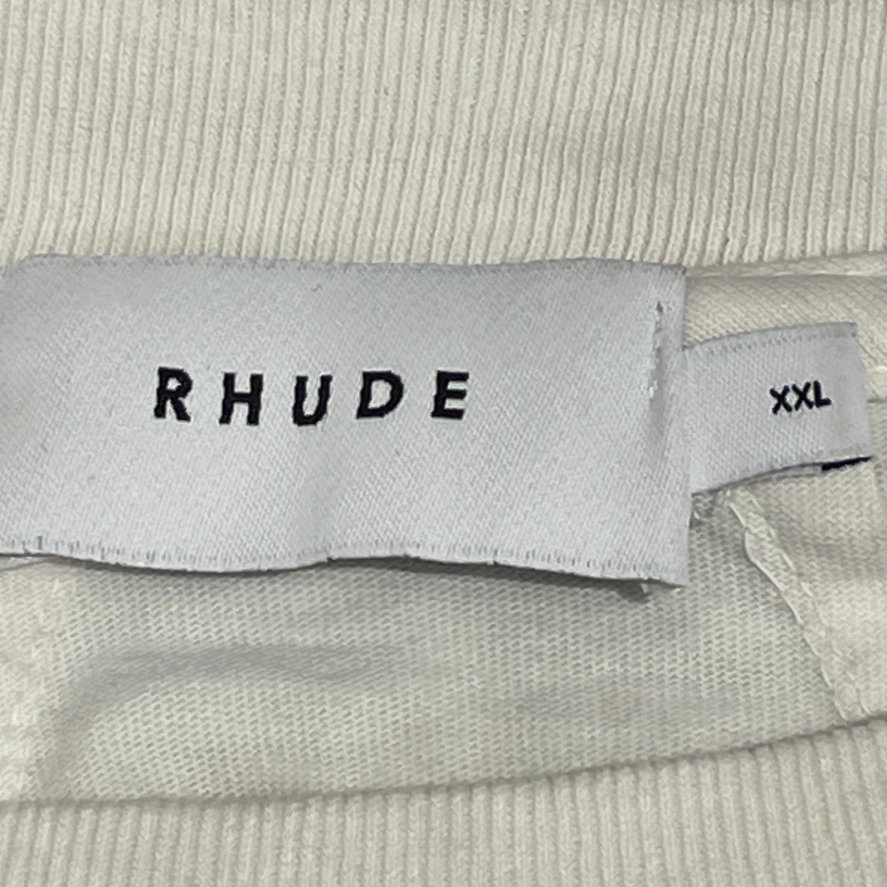 RHUDE/T-Shirt/XXL/Cotton/WHT/Graphic/Tiger Tee view 3