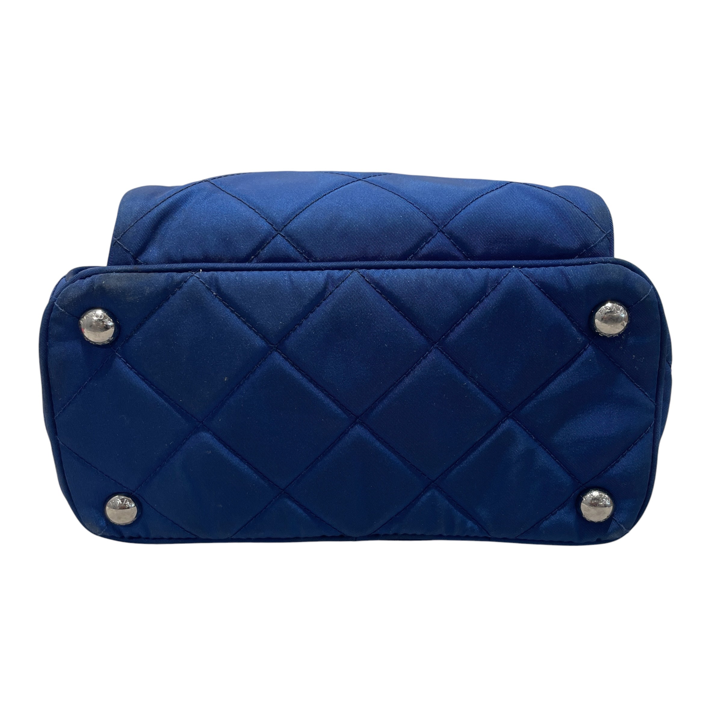 PRADA/Backpack/Nylon/BLU/diamond quilted triangle logo view 3