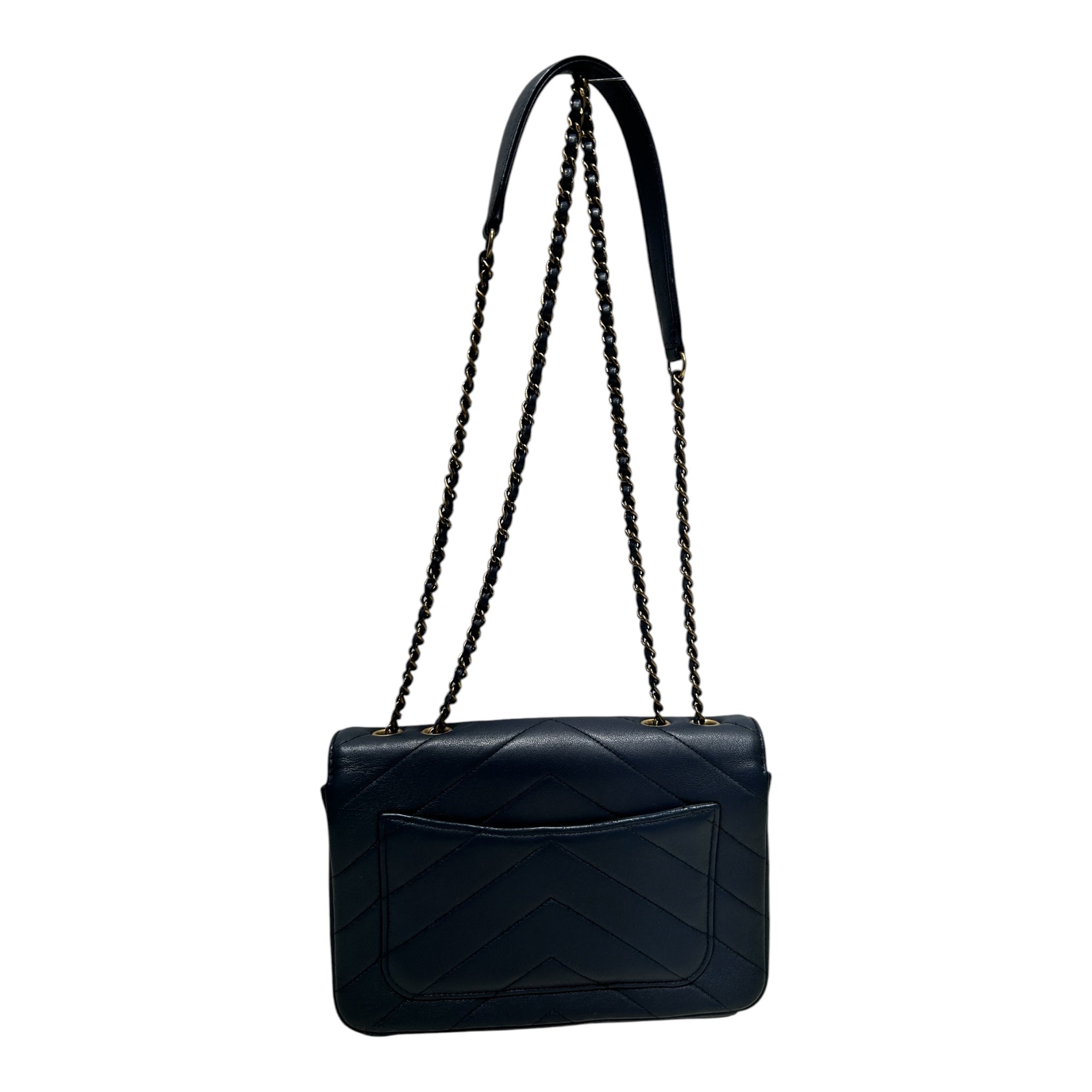 CHANEL/Bag/Leather/NVY/CHEVRON MINI COCO LEATHER FLAP view 2