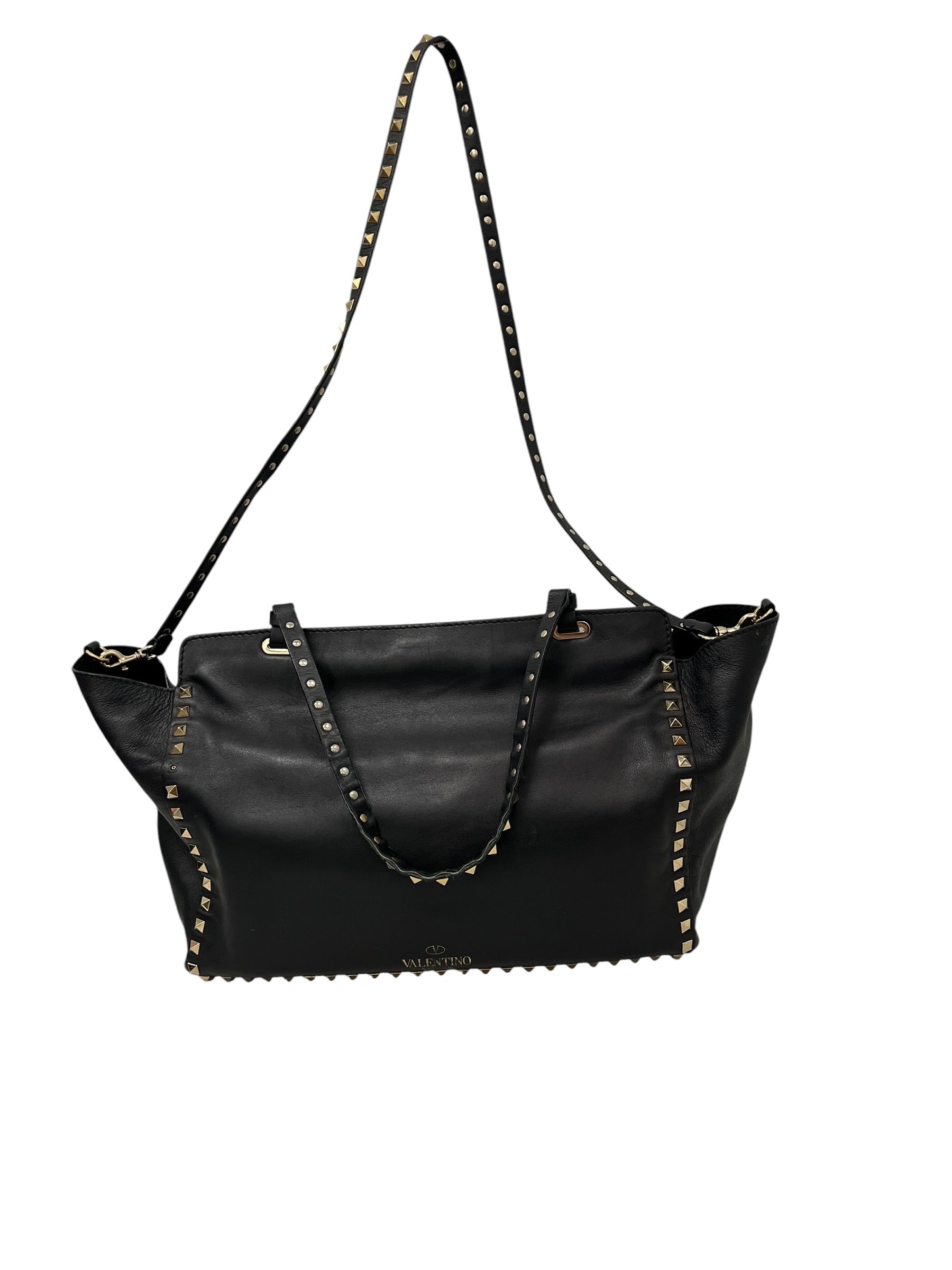VALENTINO GARAVANI/Hand Bag/Leather/BLK/ROCKSTUD LEATHER HANDBAG view 2