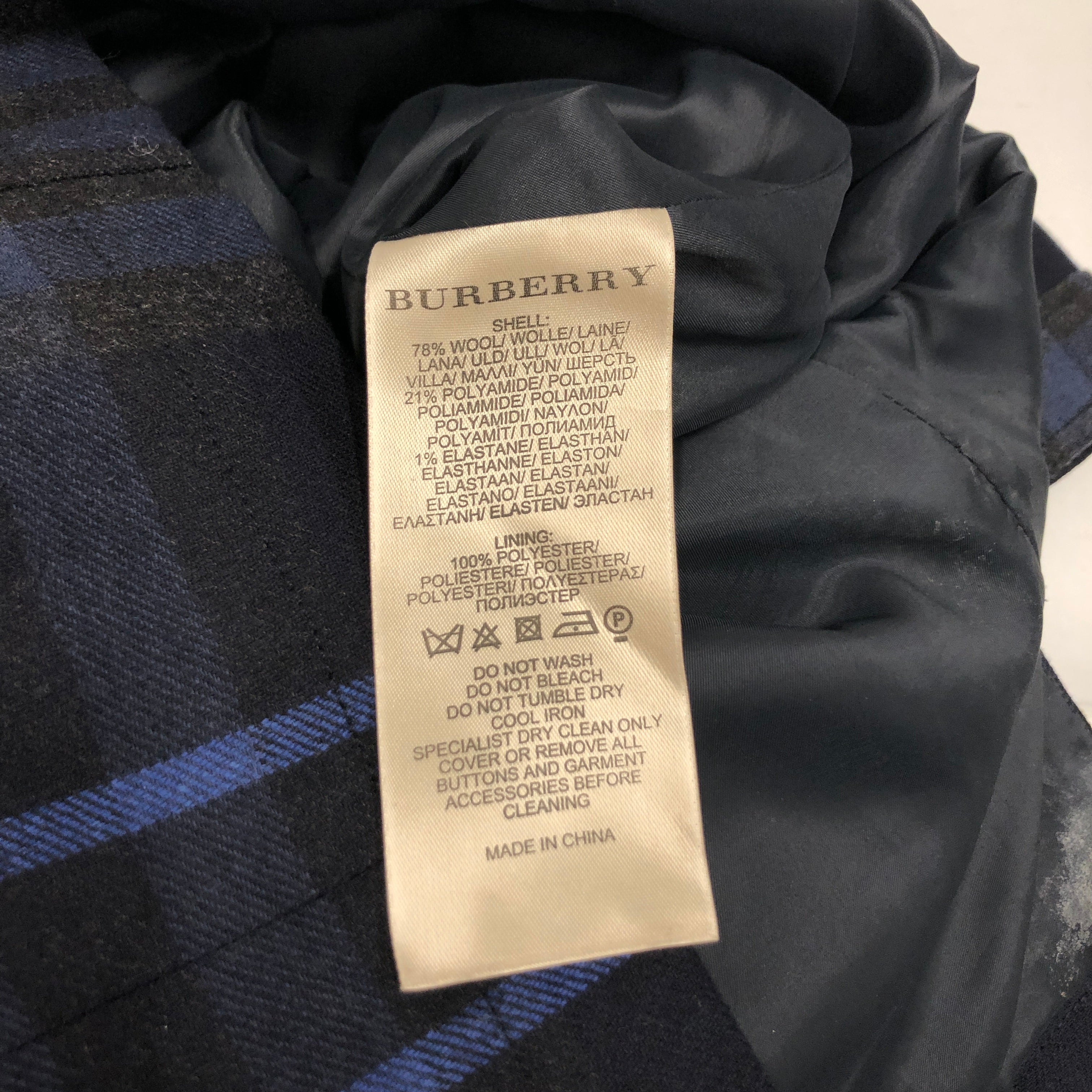 BURBERRY BRIT/SS Dress/12/Plaid/Wool/NVY/Metallic Buttons, Waist Belt view 4