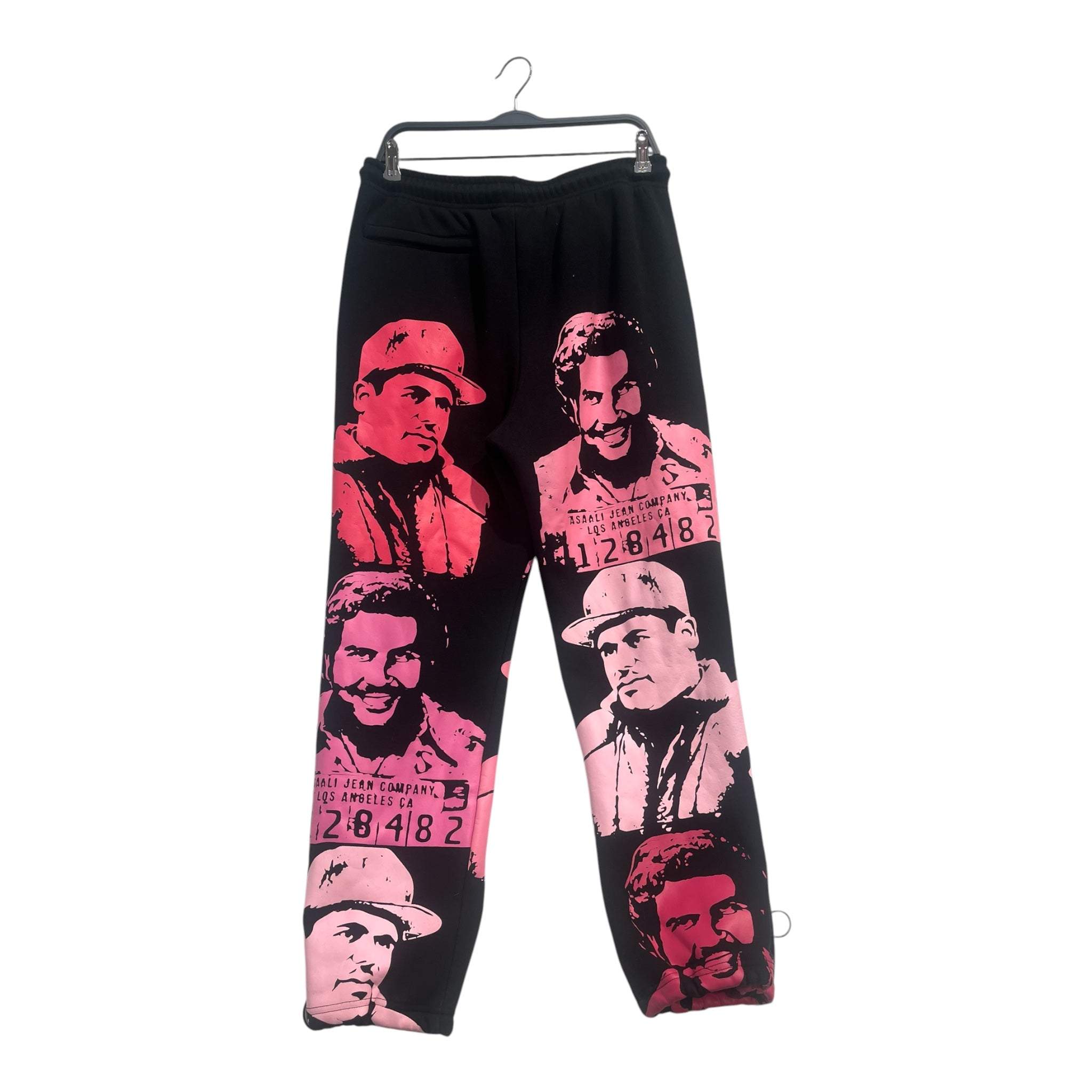 asaali/Pants/L/Cotton/BLK/Graphic/pnk faces view 2
