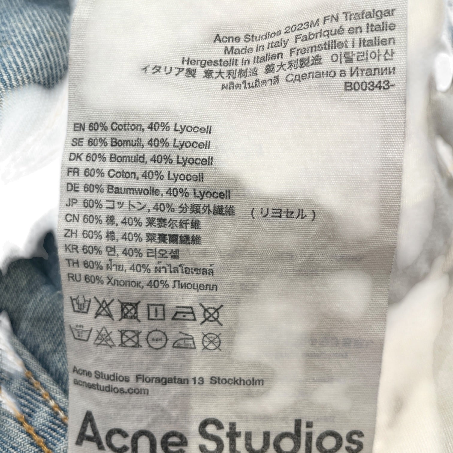Acne Studios/Pants/48/Cotton/BLU/WHT SPLASHED PAINT view 4