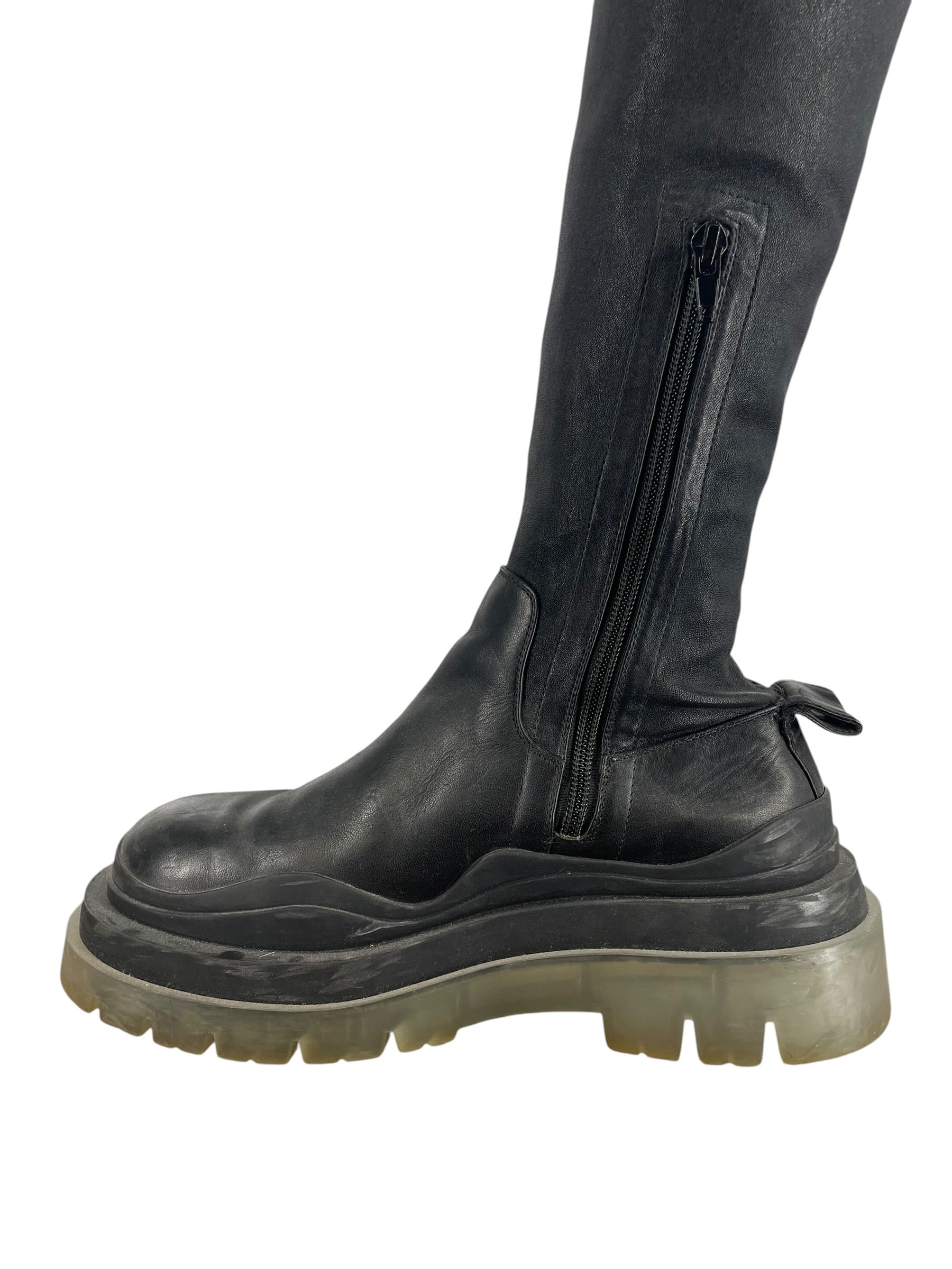 BOTTEGA VENETA/Long Boots/EU 38/Leather/BLK/KNEE HIGH BOOT view 4