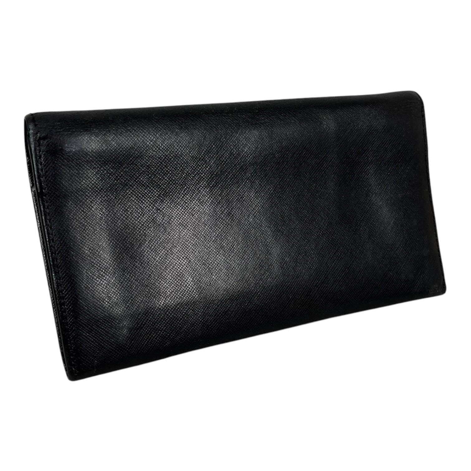 PRADA/Long Wallet/Leather/BLK/Logo w/ Double Snap Closure view 2