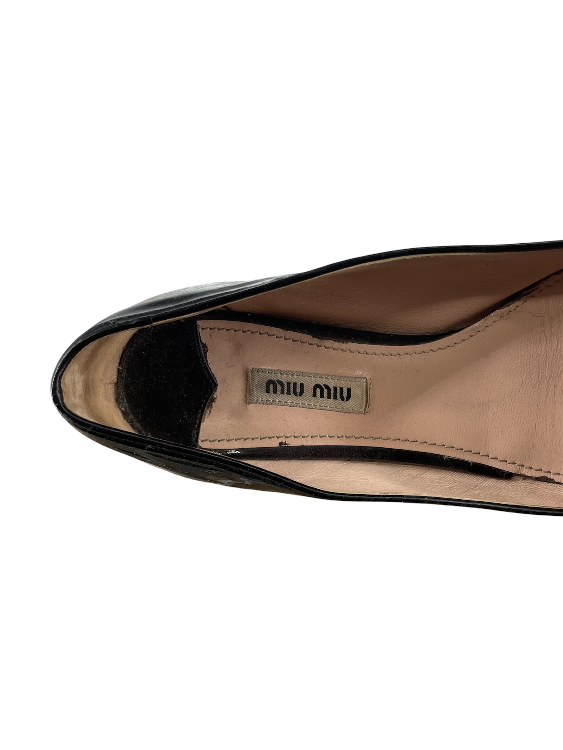 MIU MIU/Flat Shoes/EU 37/BLK/BOWS view 4