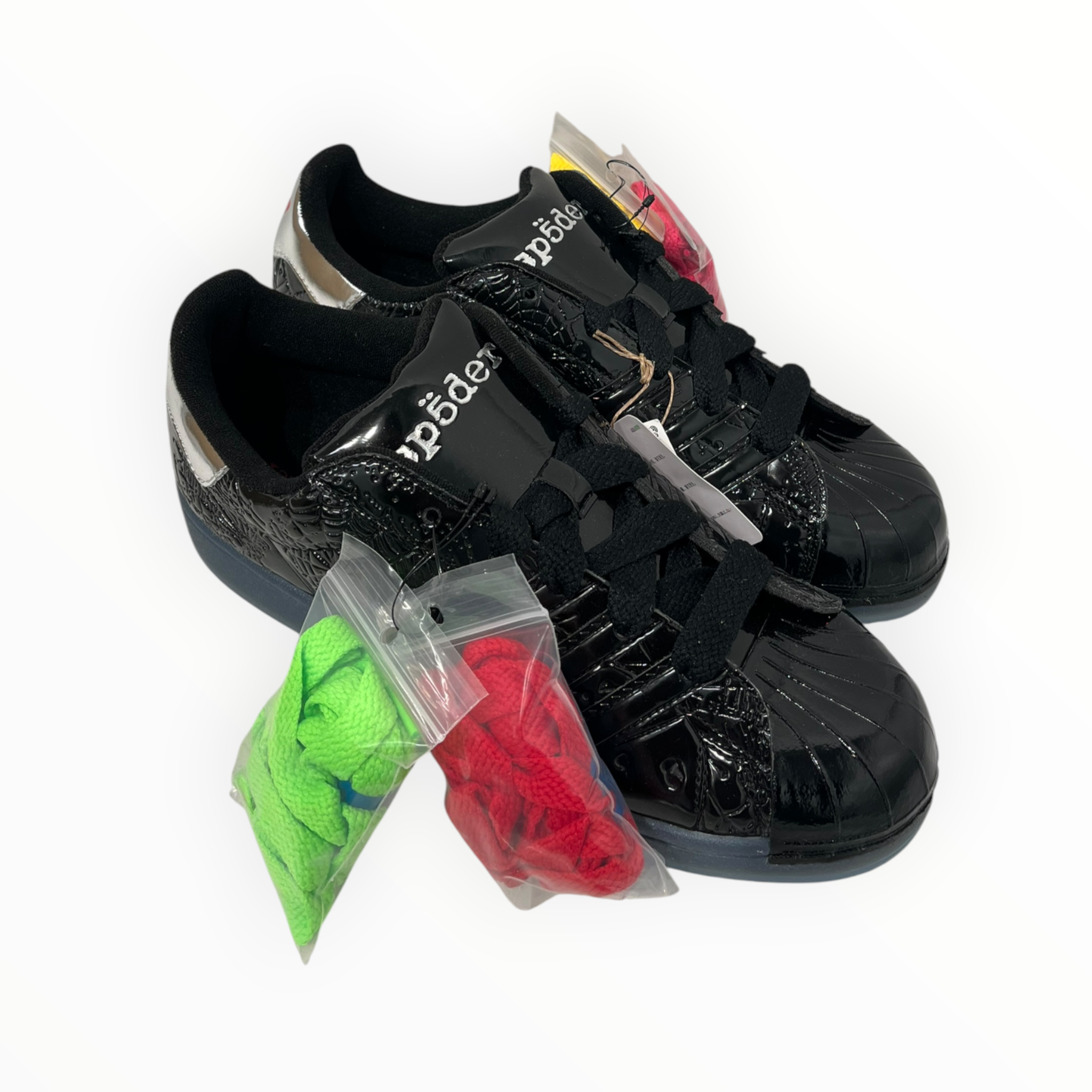 Sp5der/adidas/Low-Sneakers/US 12/BLK/blk patent leather view 2