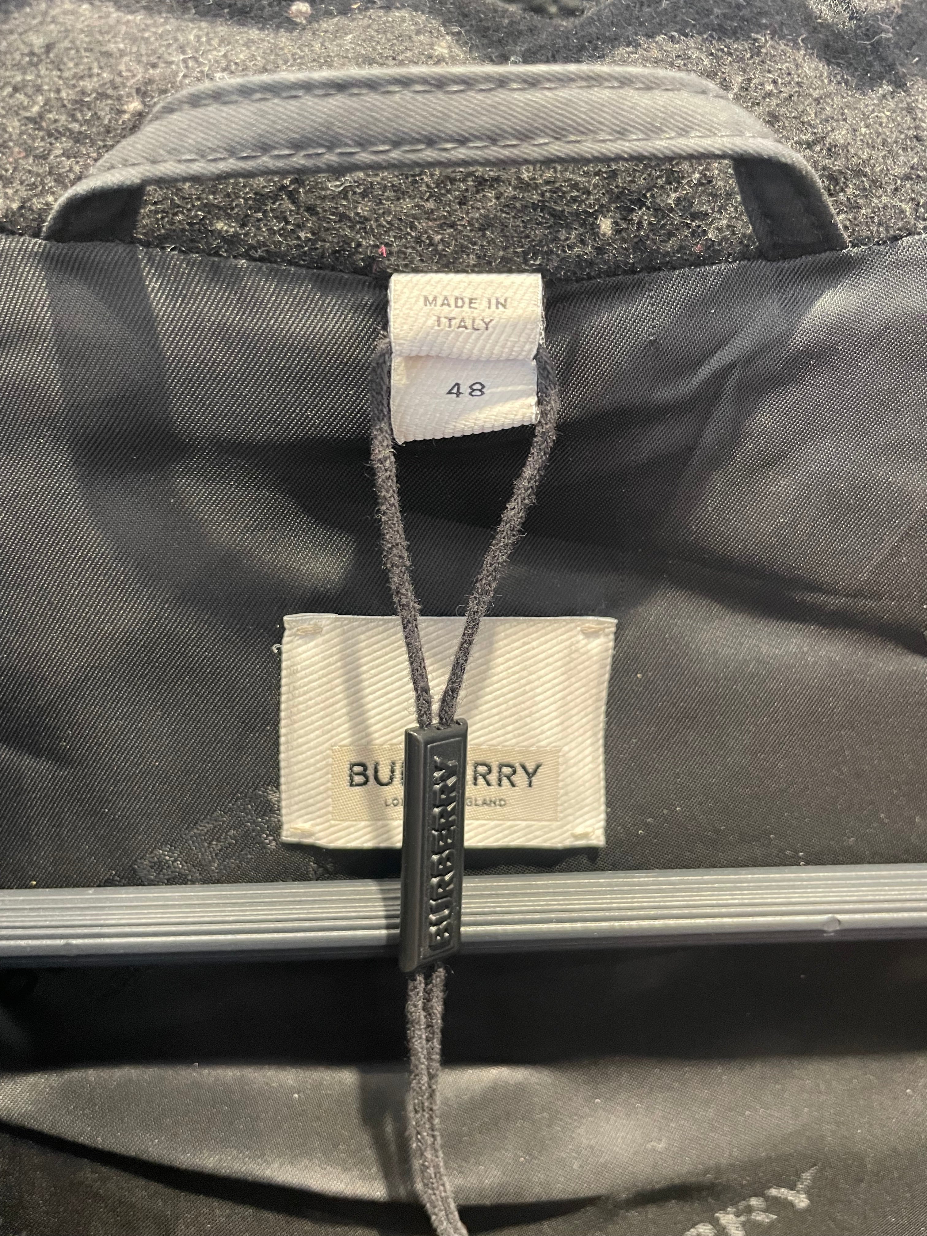 BURBERRY/Mod Parka/L/Wool/BLK/Stripe/BLACK FLAG PRINT view 3