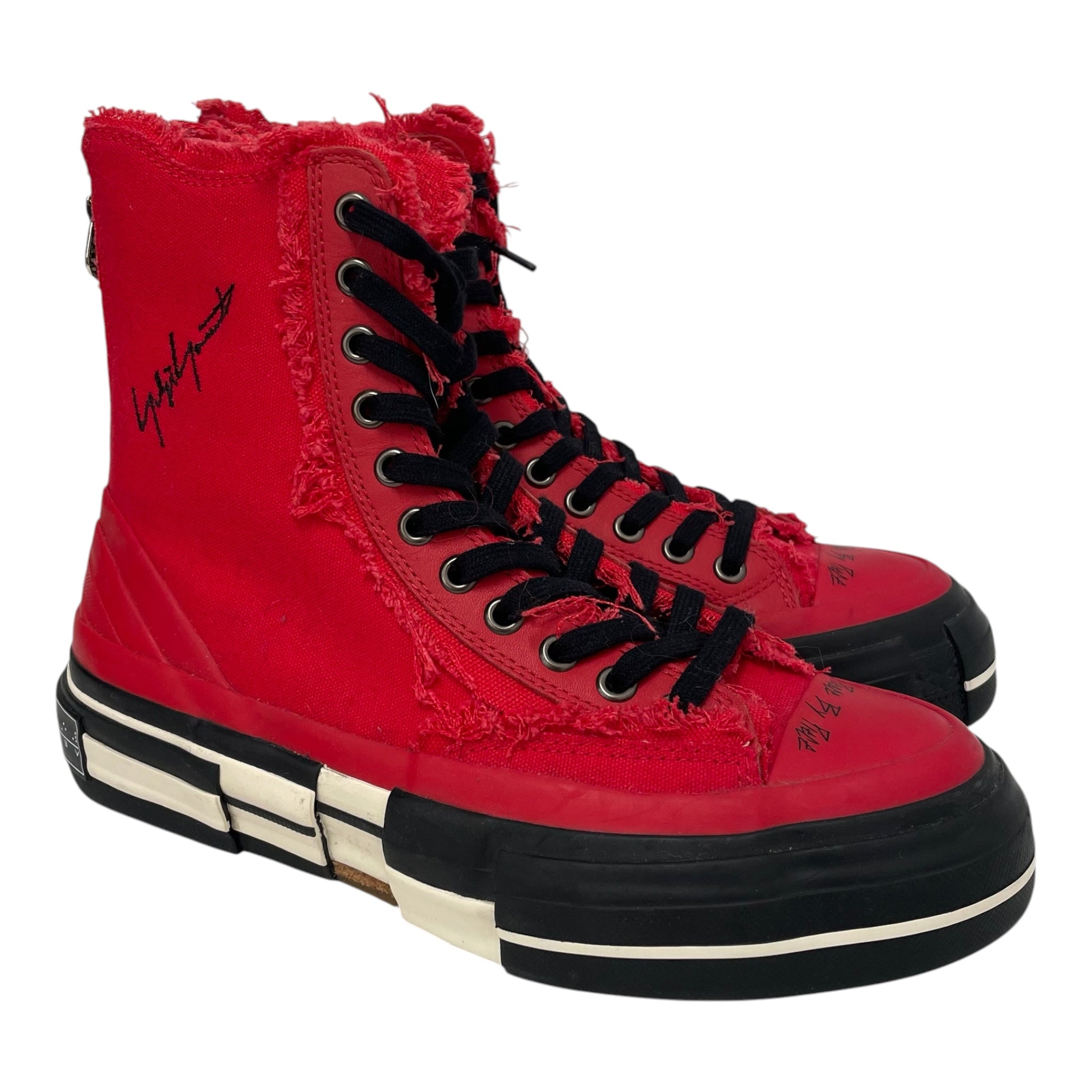 YOHJI YAMAMOTO/Hi-Sneakers/US 5 Men’s/Cotton/RED/ view 1