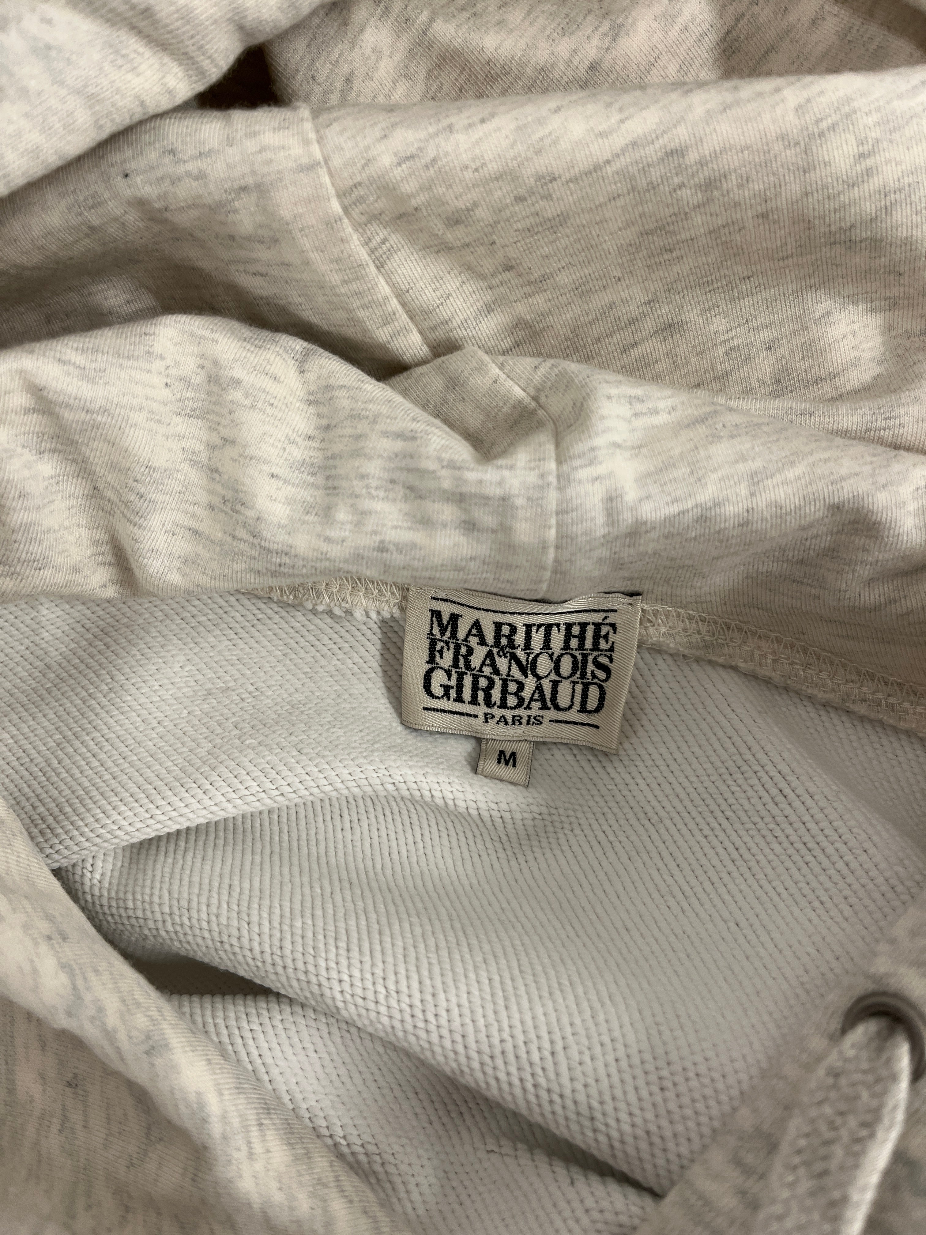 MARITHE FRANCOIS GIRBAUD/Hoodie/M/Cotton/WHT/MIDDLE EMBROIDERY CROPPED view 2