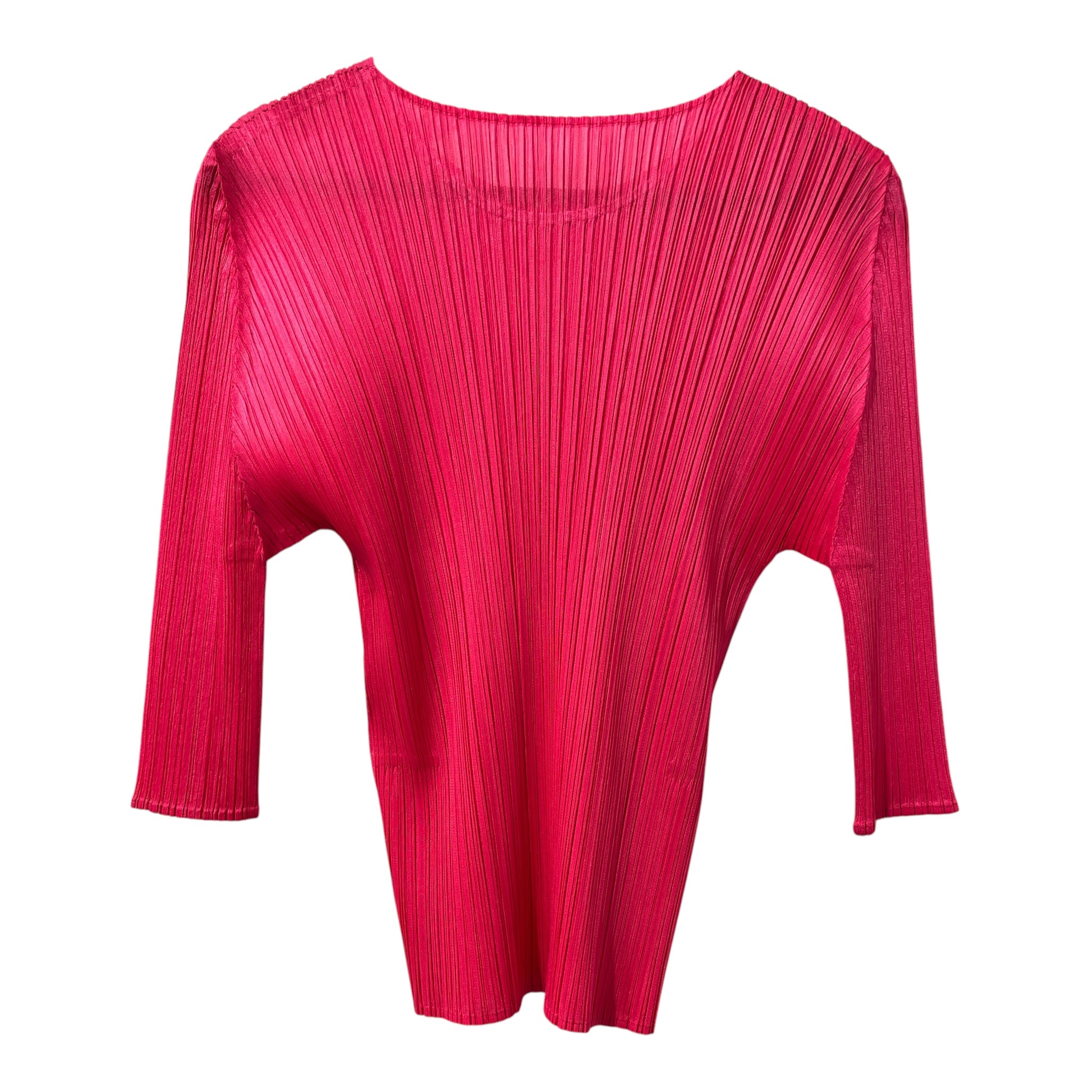 PLEATS PLEASE ISSEY MIYAKE/T-Shirt/3/Polyester/PNK/3 QUARTER SLEEVE PLEATED view 2