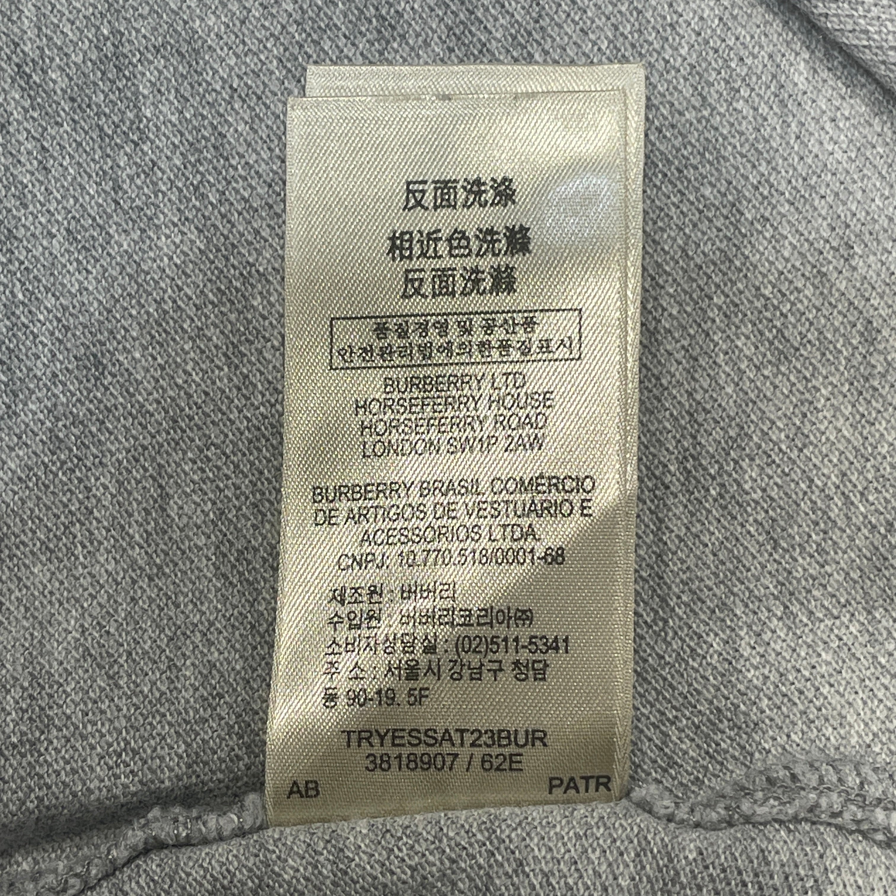 BURBERRY/Polo Shirt/XL/Cotton/GRY/Logo Polo view 7