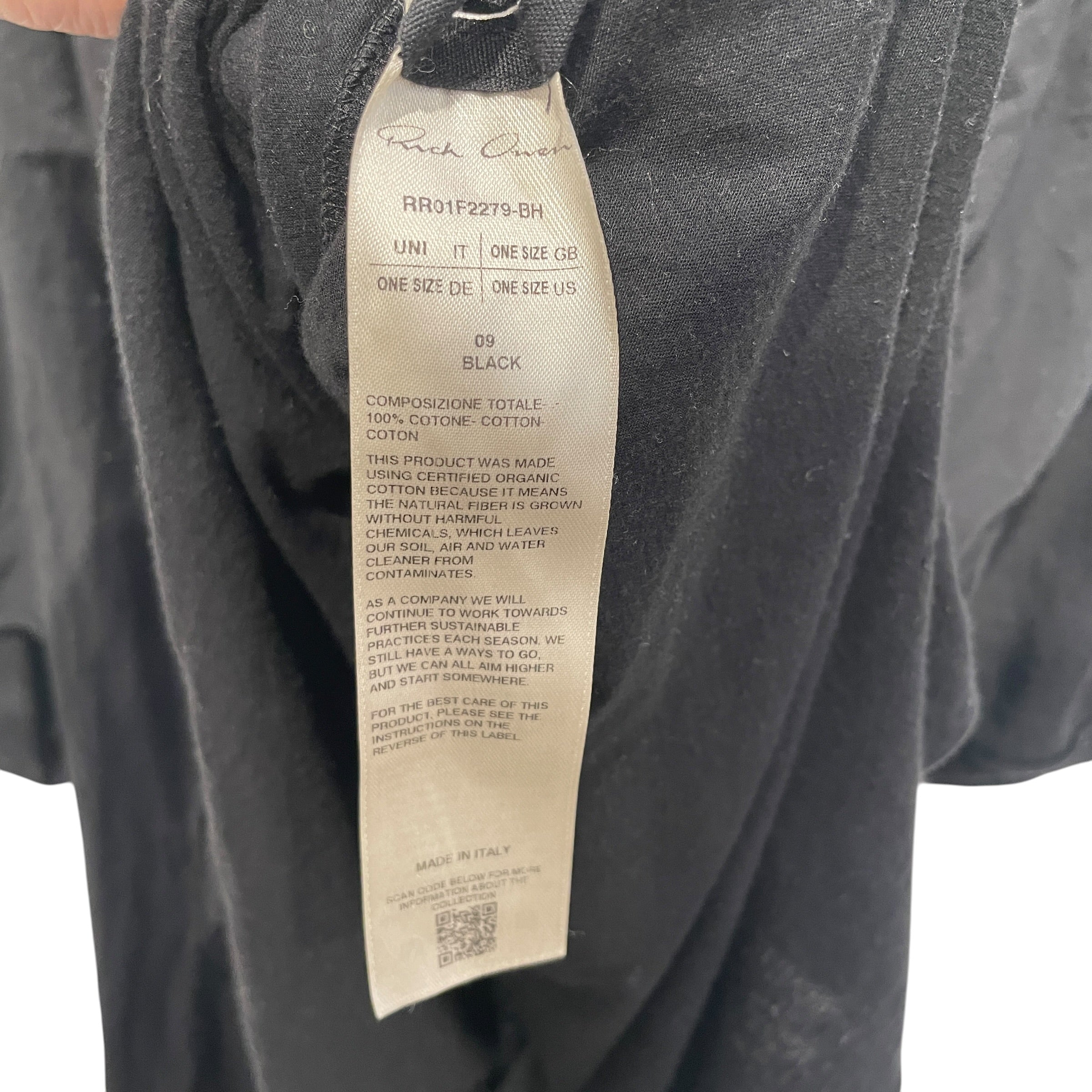Rick Owens/T-Shirt/Cotton/BLK/OVERSIZE V NECK view 4