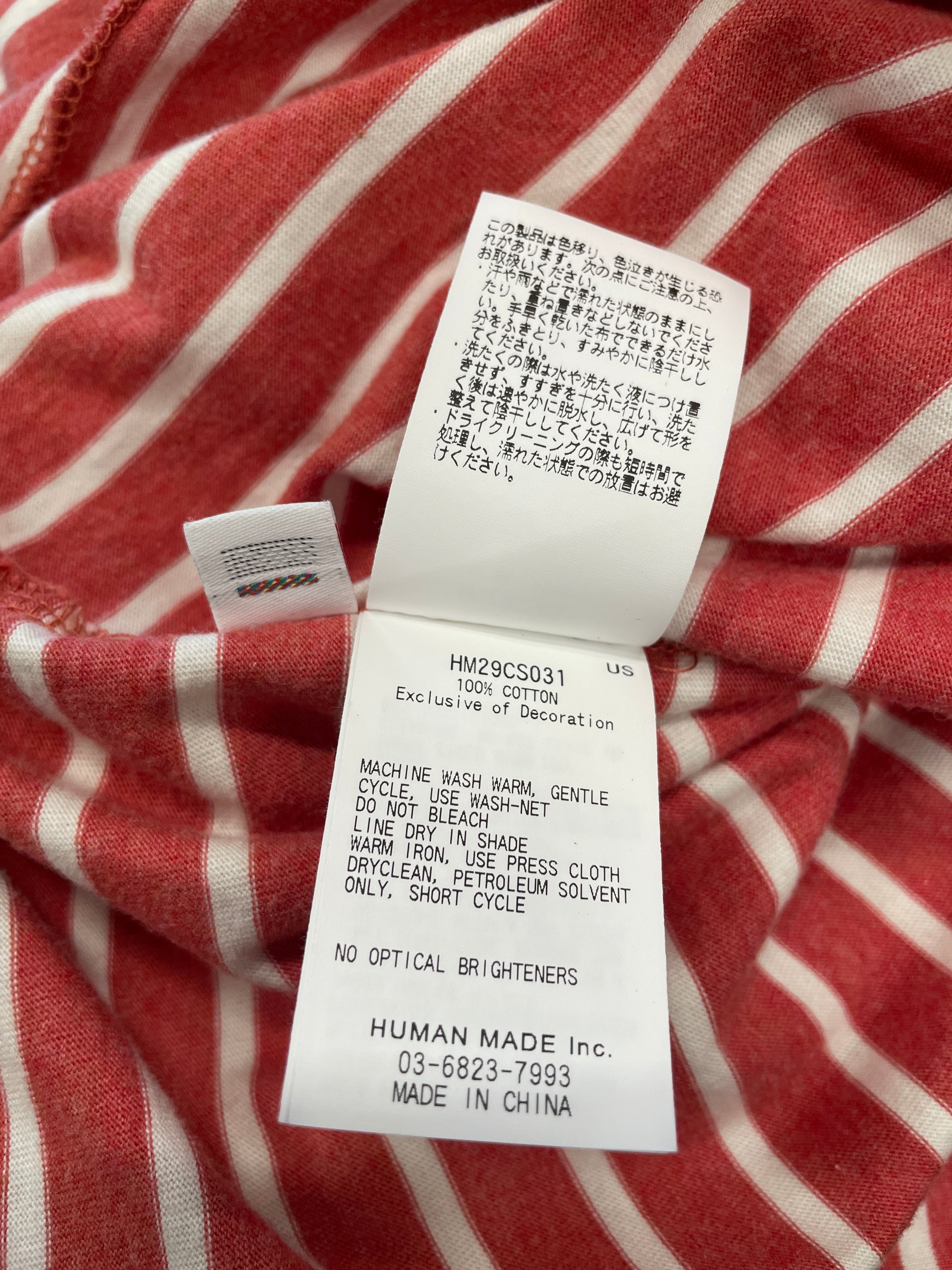 HUMAN MADE/T-Shirt/L/Cotton/ORN/Stripe/HUMAN MADE HEART/WHITE STRIPES view 5