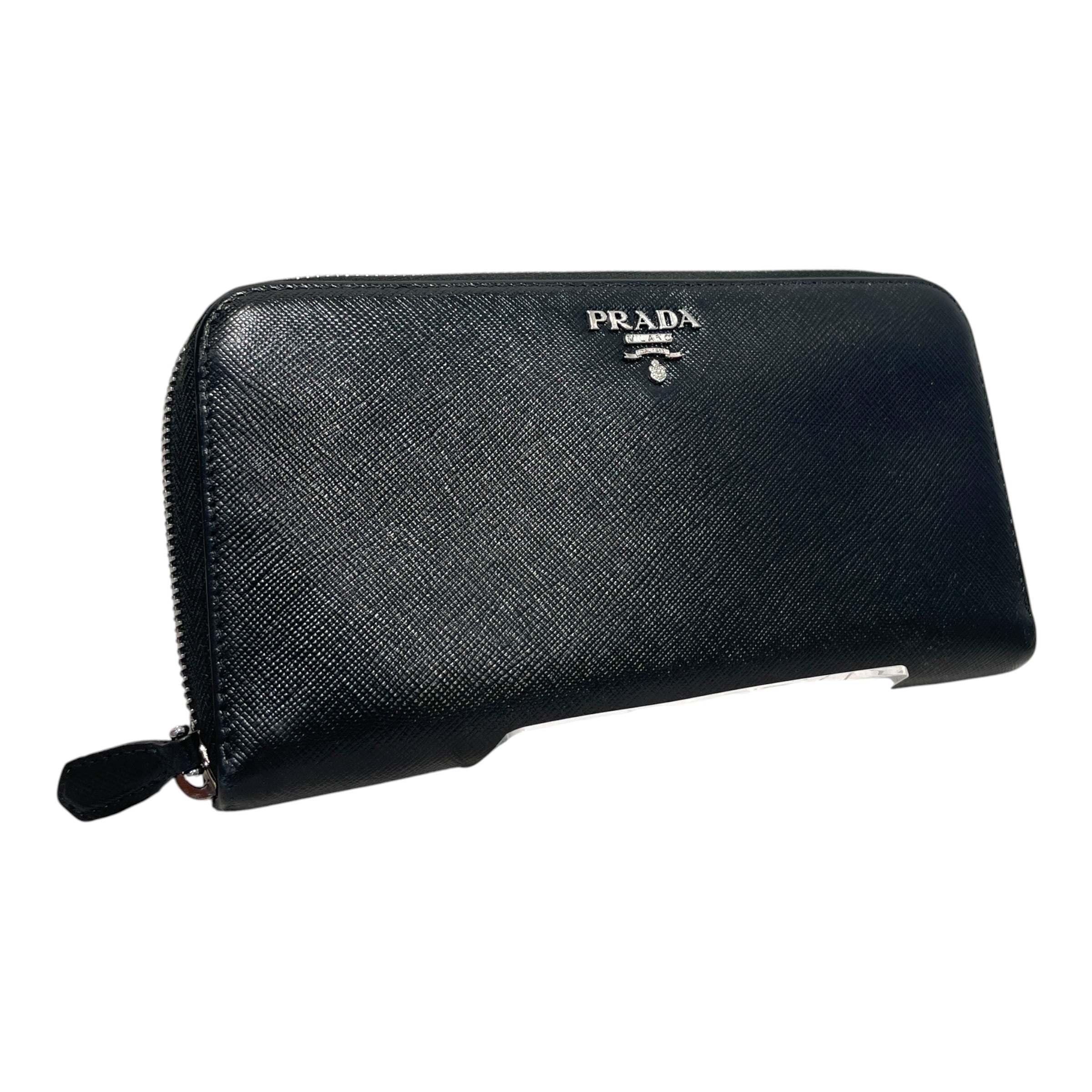 PRADA/Wallet/Leather/BLK/L's/Calfskin Continental Wallet view 1