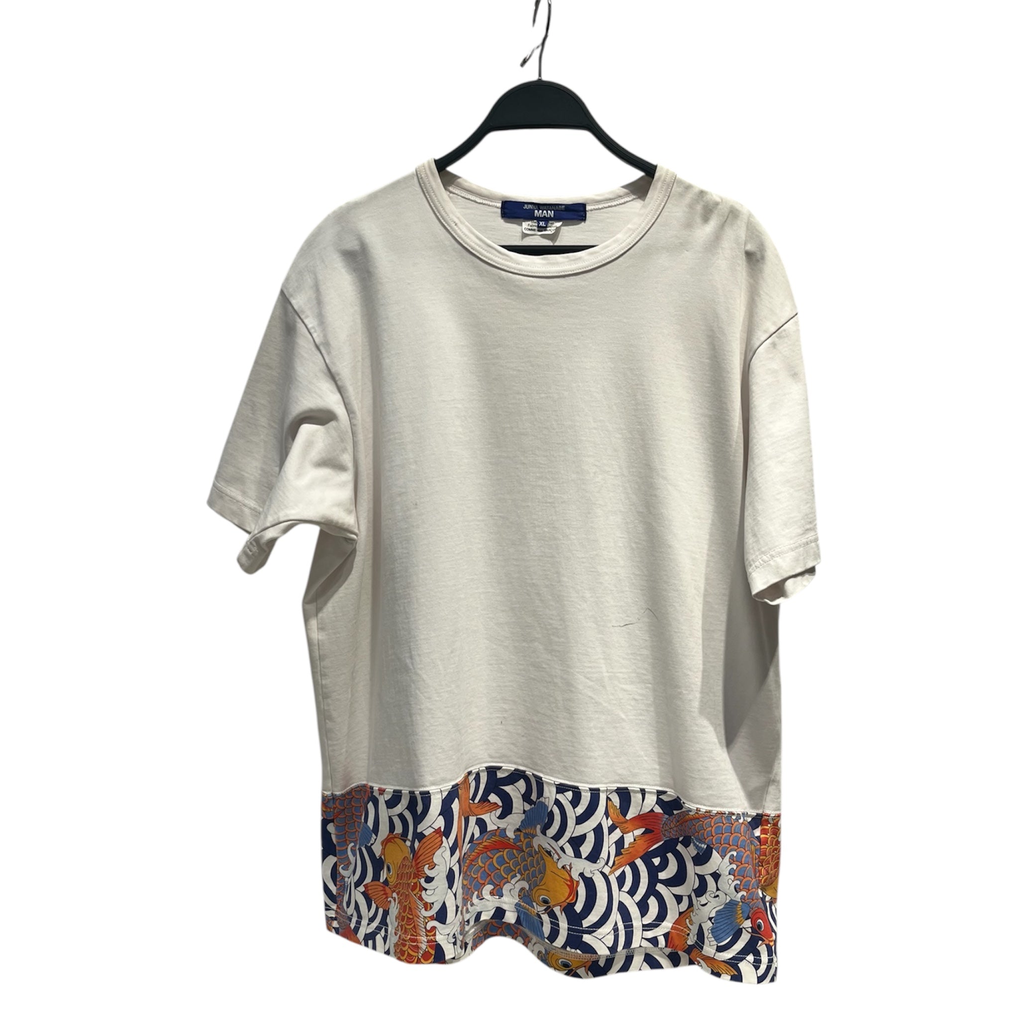 JUNYA WATANABE COMME des GARCONS/T-Shirt/XL/Cotton/WHT/KOI FISH POND DETAIL view 1