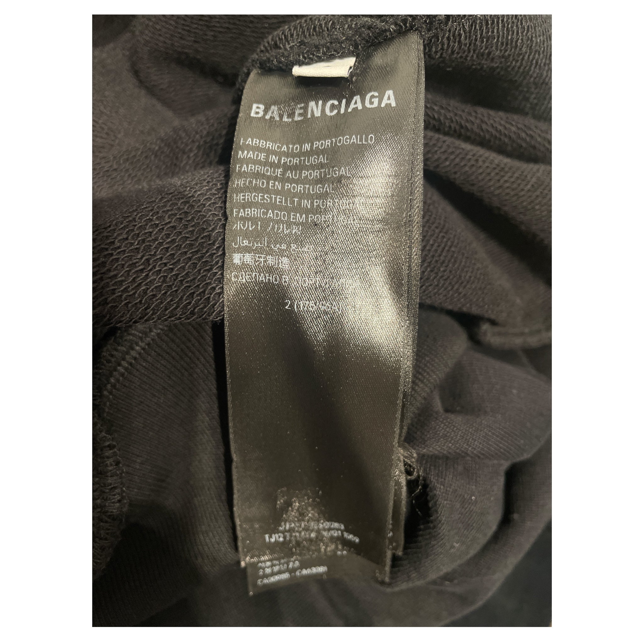 BALENCIAGA/Hoodie/2/Cotton/BLK/Balenci Glitter back logo view 4