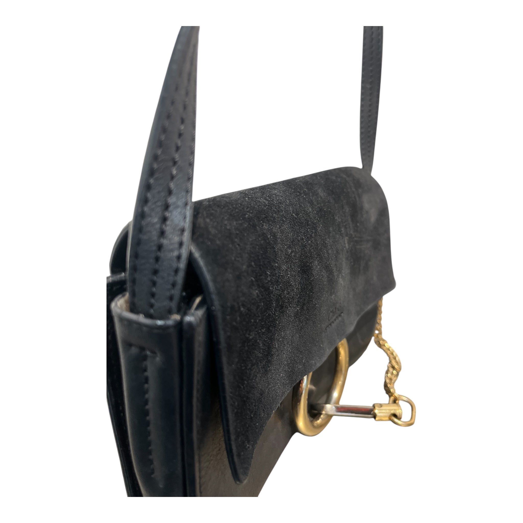 Chloe/Cross Body Bag/Suede/BLK/BLACK SUEDE FAYE BAG view 6