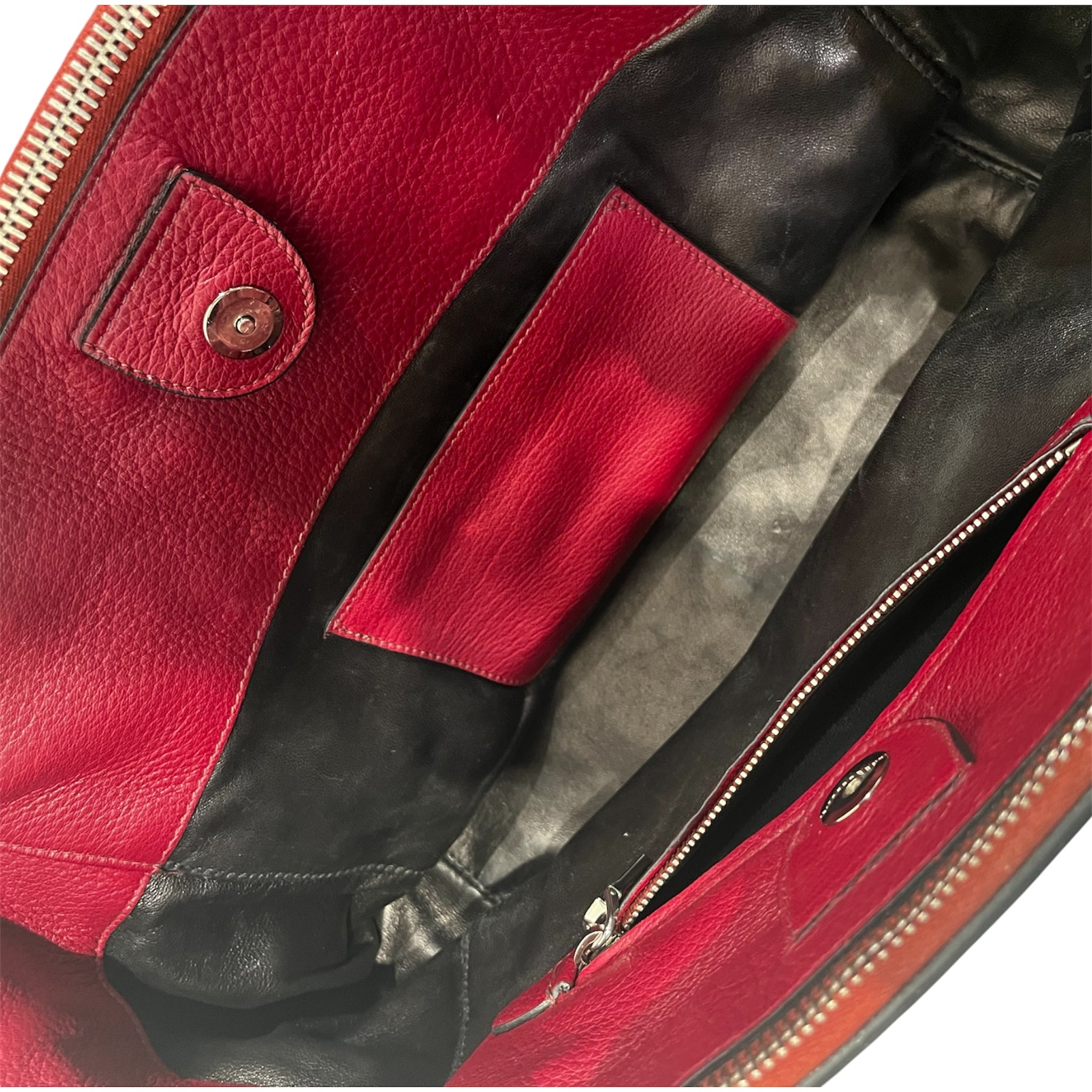 PRADA/Tote Bag/Leather/RED/Calf Leather 2 Way Tote view 4