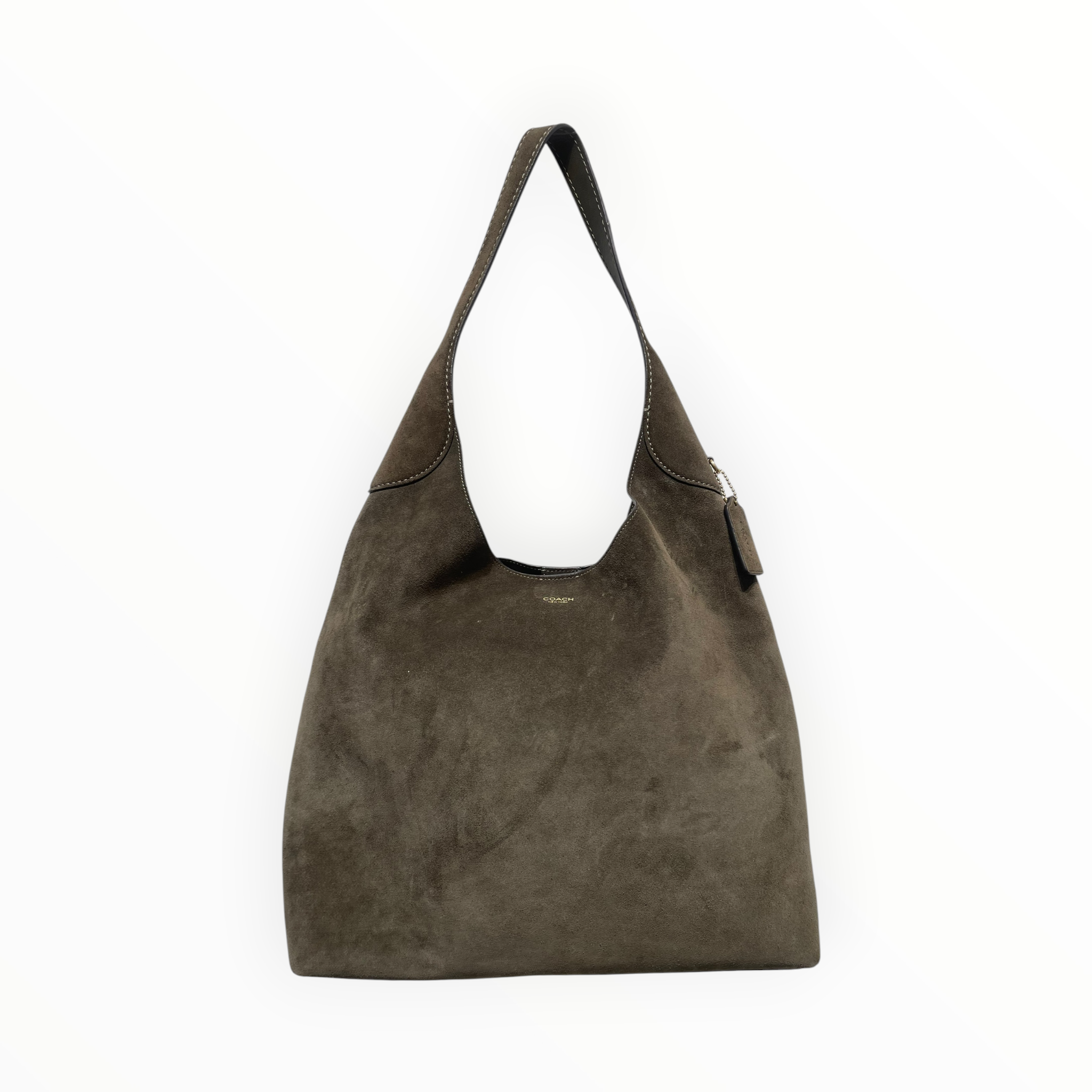 COACH/Bag/Suede/GRN/WHITE STITCHING view 1