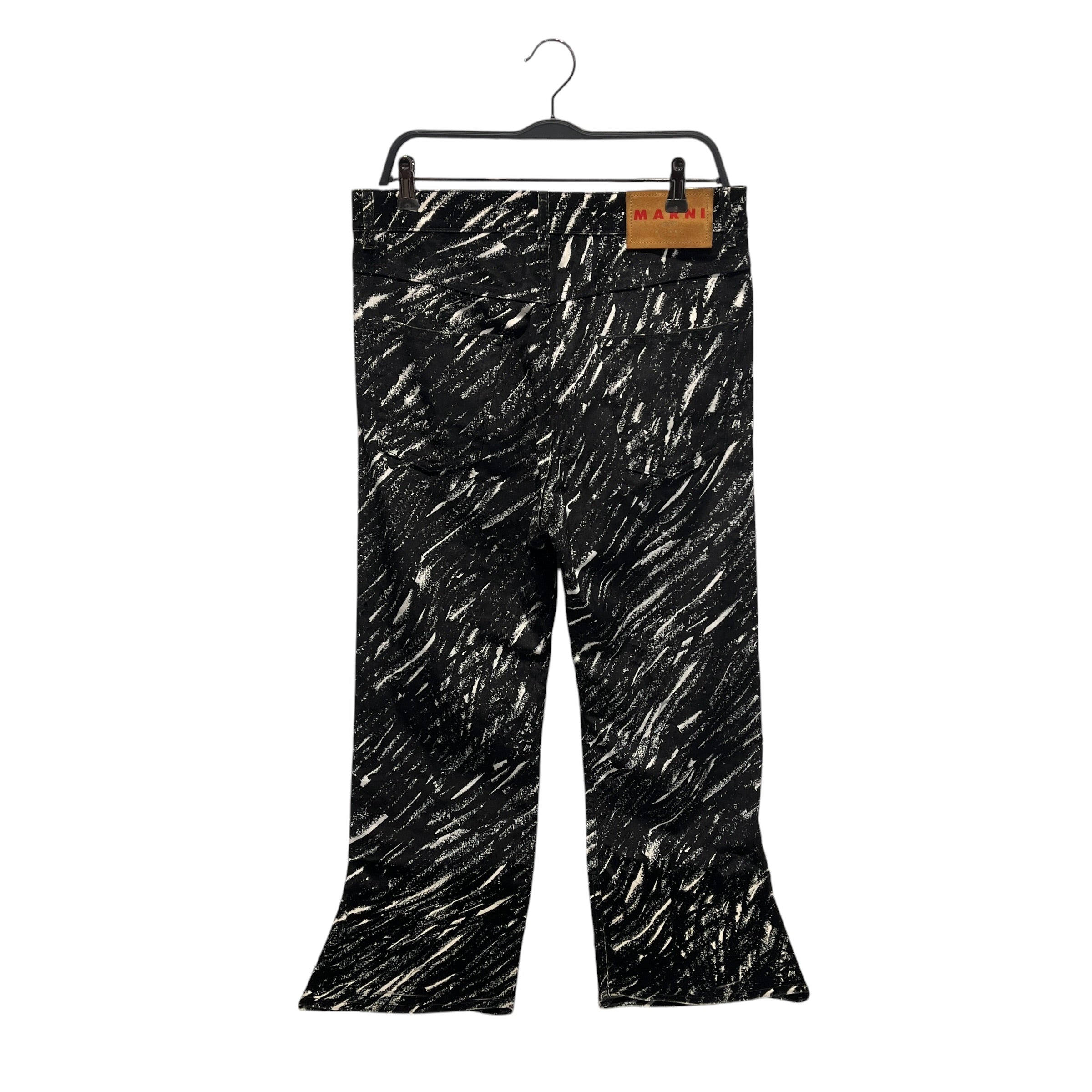 MARNI/Pants/31/BLK/All Over Print/velvet-like crayon pattern view 2
