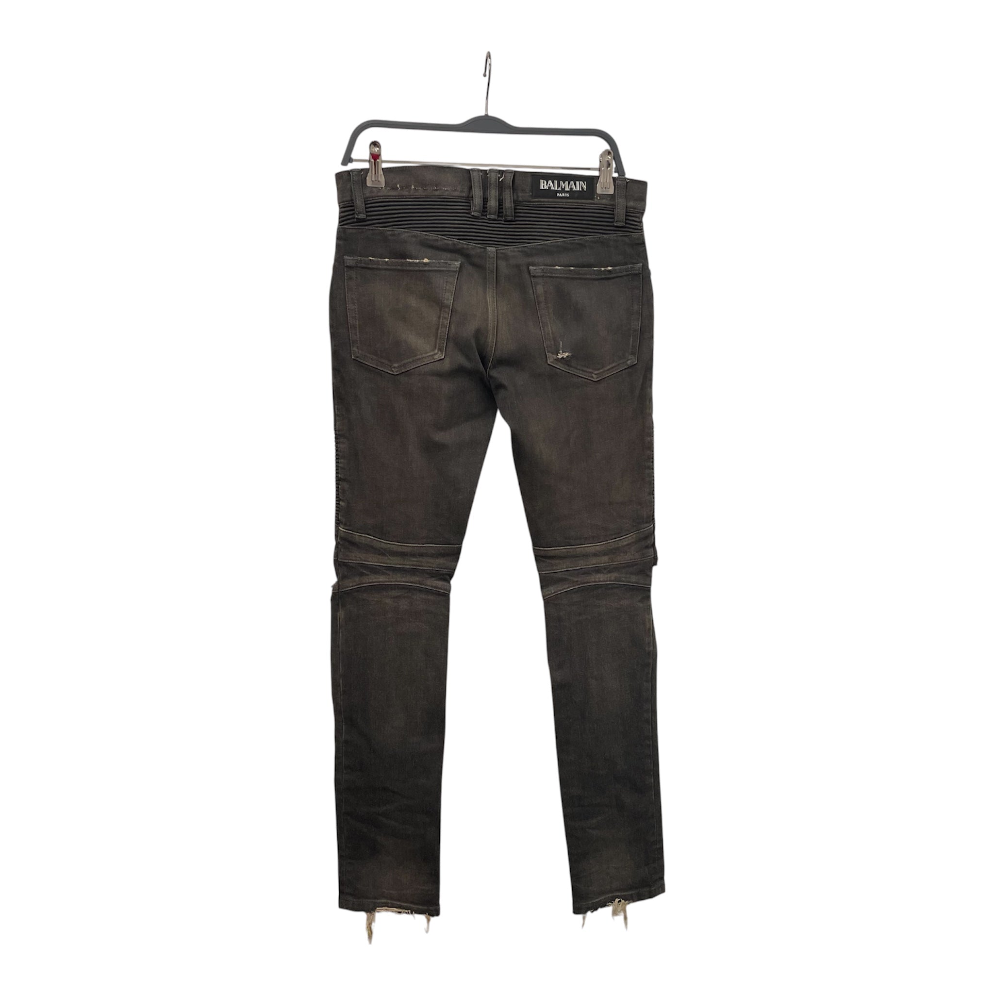 BALMAIN/Skinny Pants/28/Denim/BLK/MOTO view 2