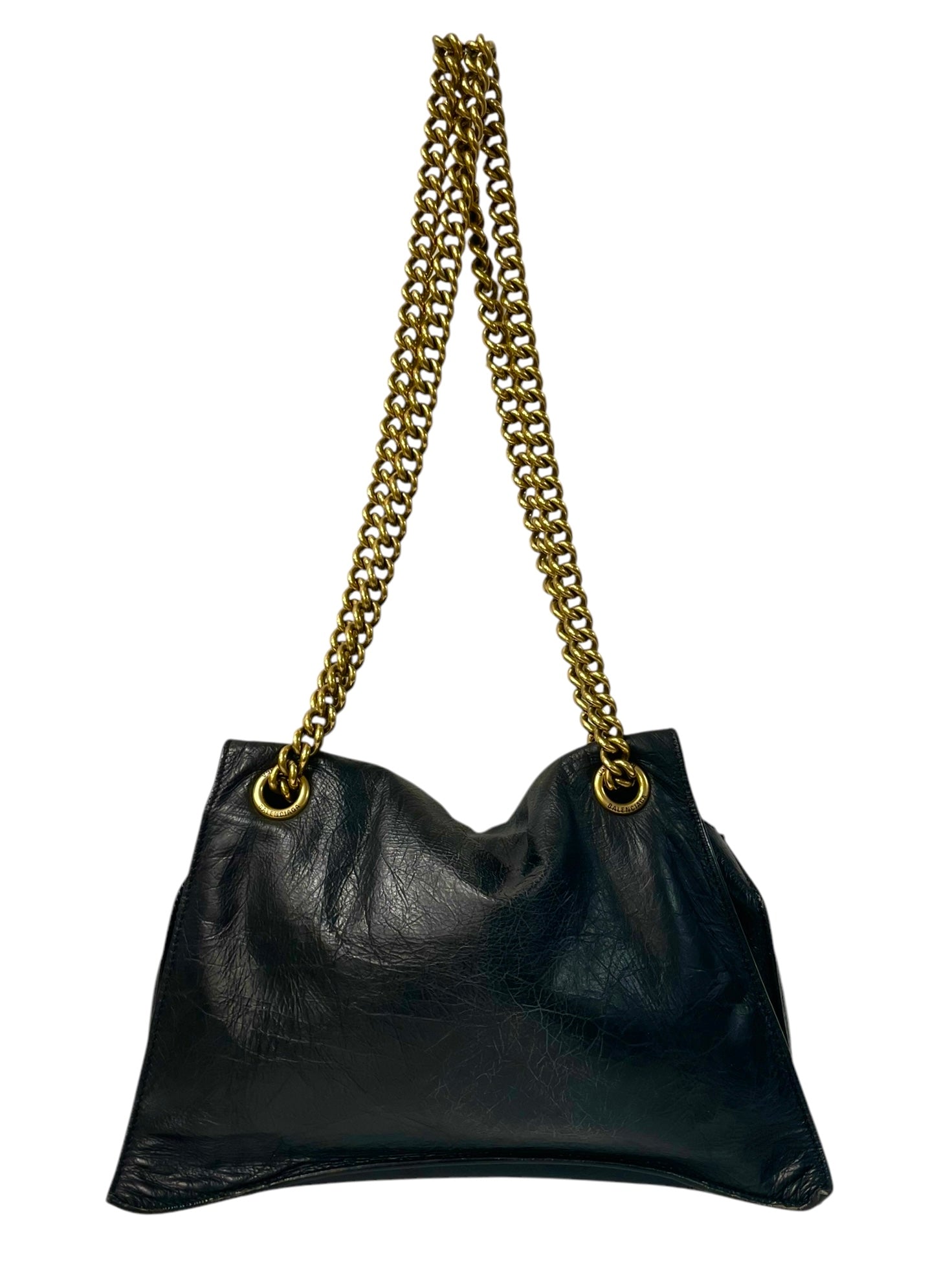 BALENCIAGA/Bag/Leather/BLK/crushed leather view 1