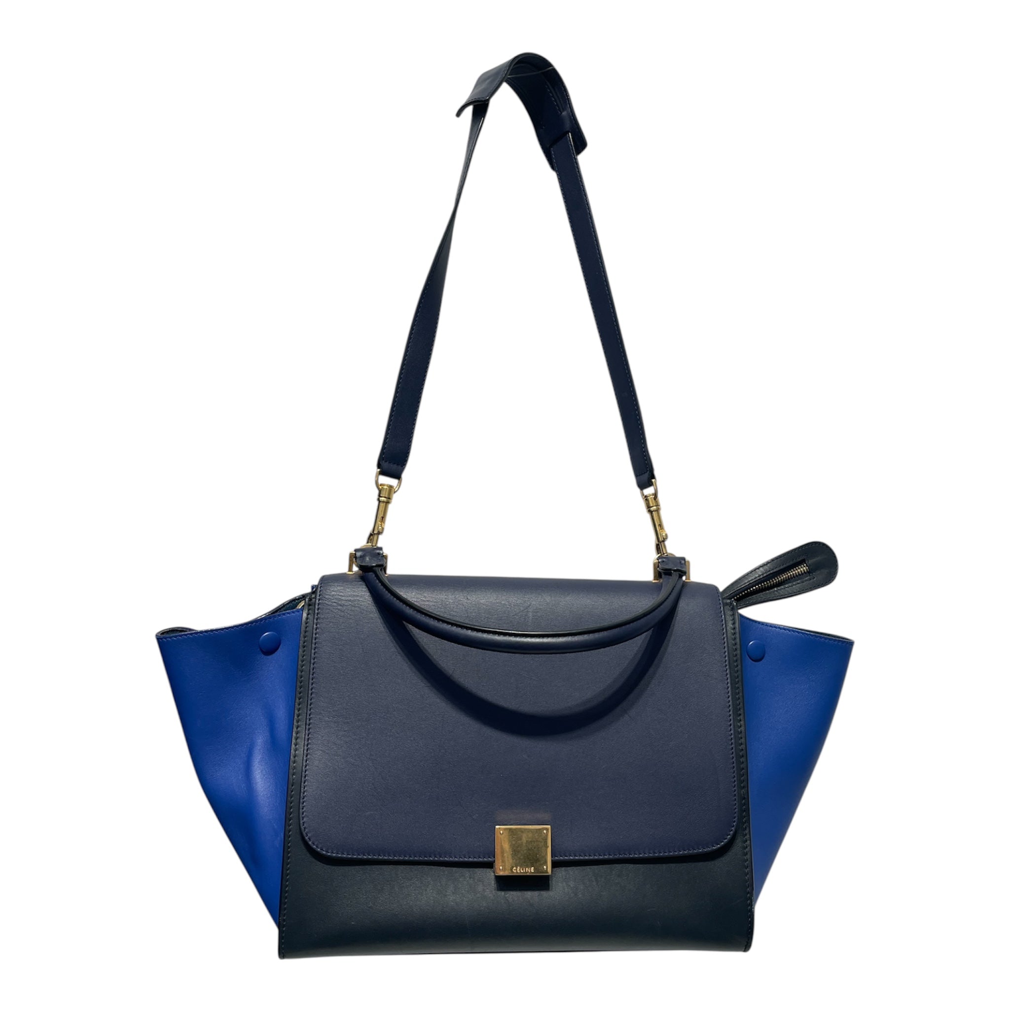 CELINE/Hand Bag/Leather/BLU/trapeze view 1