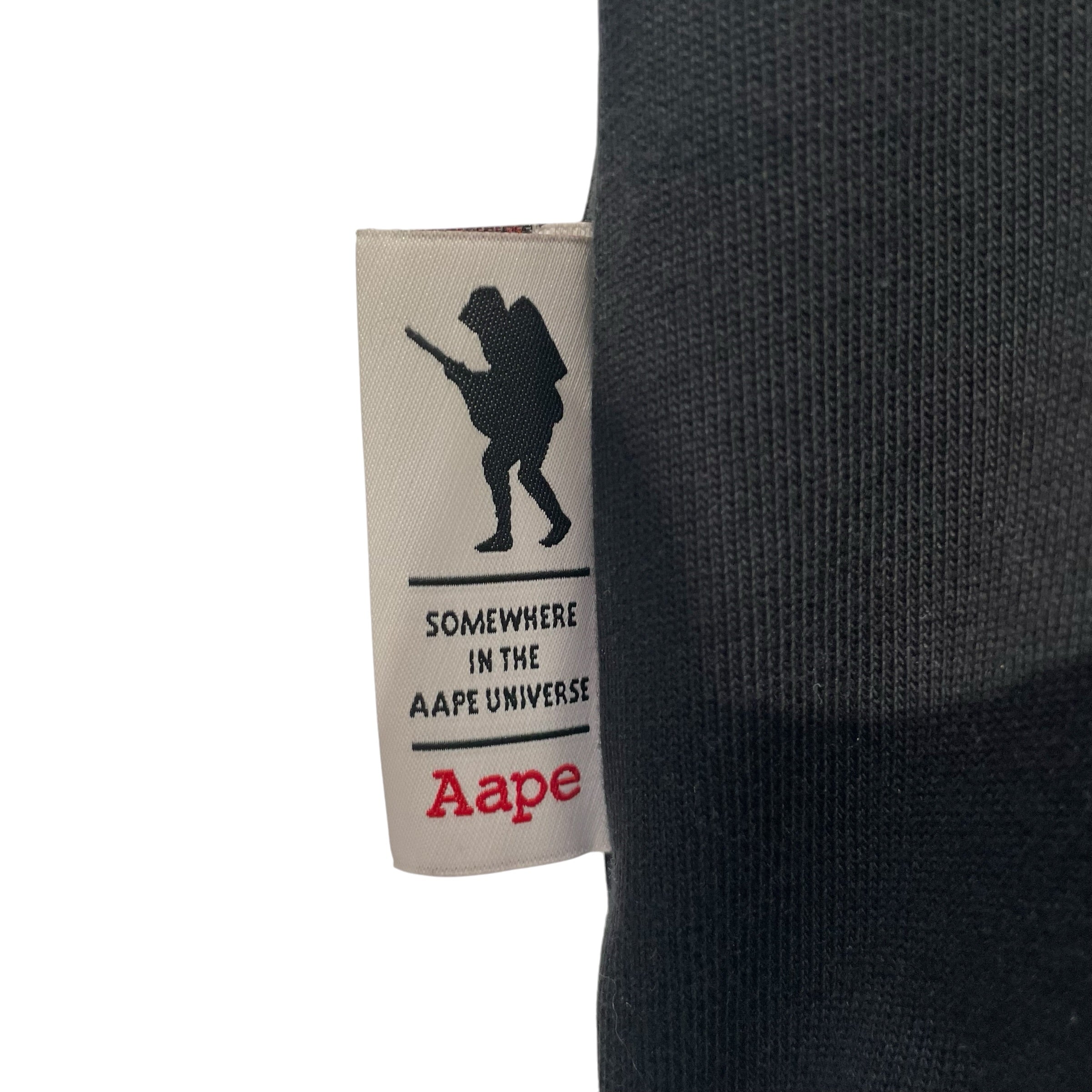 AAPE BY A BATHING APE/SS Shirt/L/Cotton/BLK/Baseball Jersey, AAPENOW logo view 4