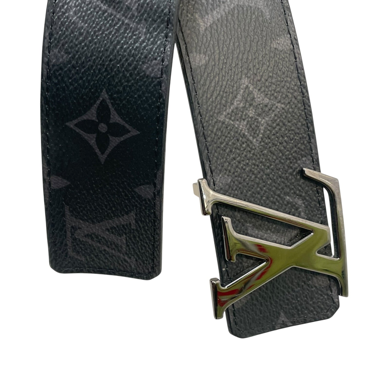 LOUIS VUITTON/Belt/Monogram/Leather/BLK/SILVER LV ESCLIPSE view 2