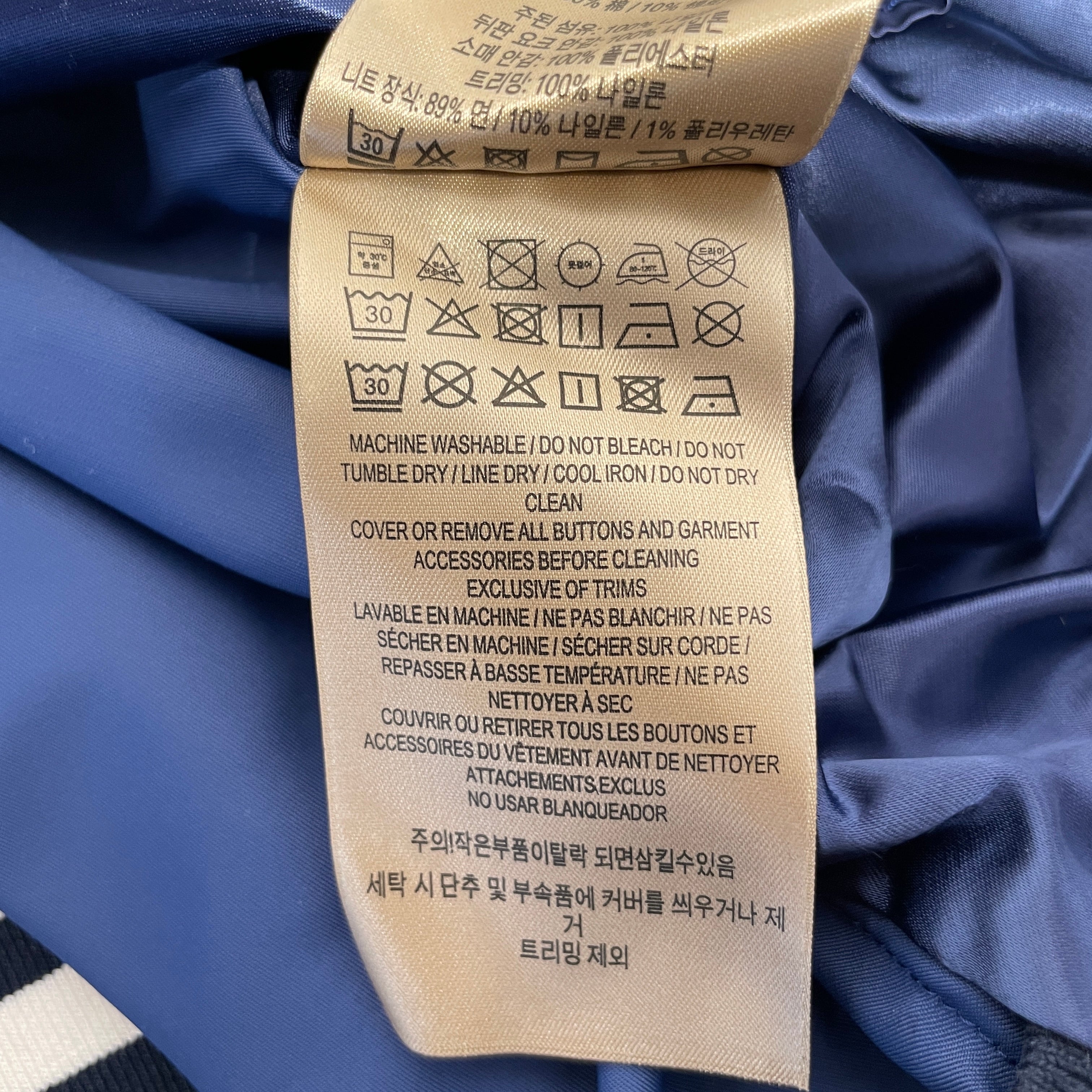 BURBERRY LONDON/Jacket/54/Nylon/NVY/BLUE SATIN BOMBER view 3