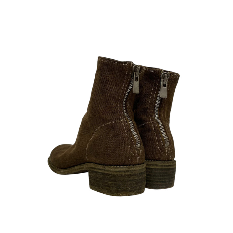 GUIDI/Ankle Boots/EU 37/Linen/CML/BACK ZIP