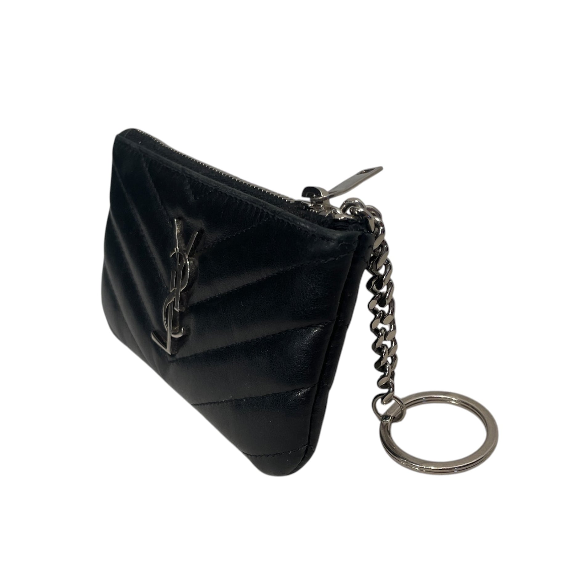 SAINT LAURENT/Coin Wallet/Leather/BLK/BLACK QUILTING view 1