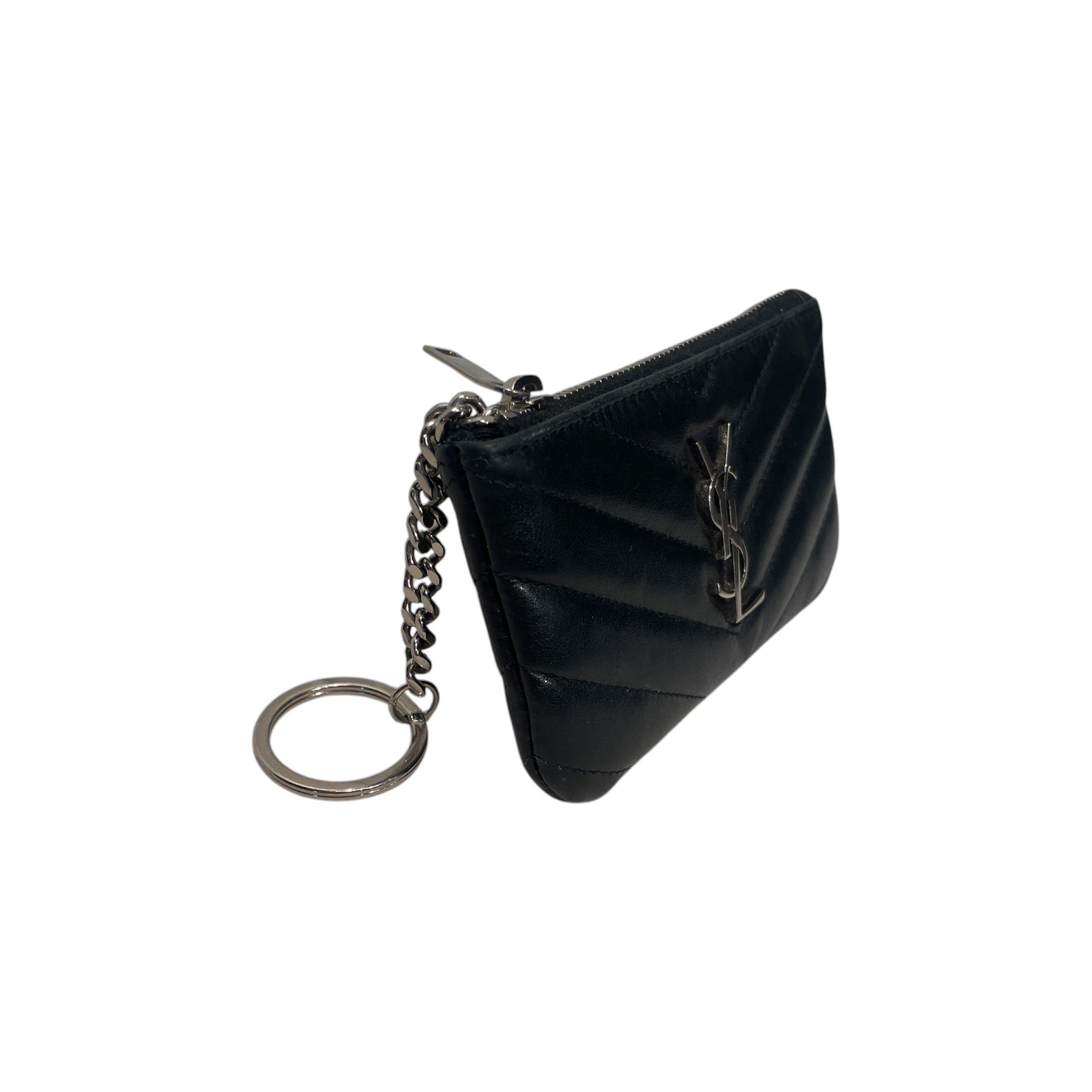 SAINT LAURENT/Coin Wallet/Leather/BLK/BLACK QUILTING view 2