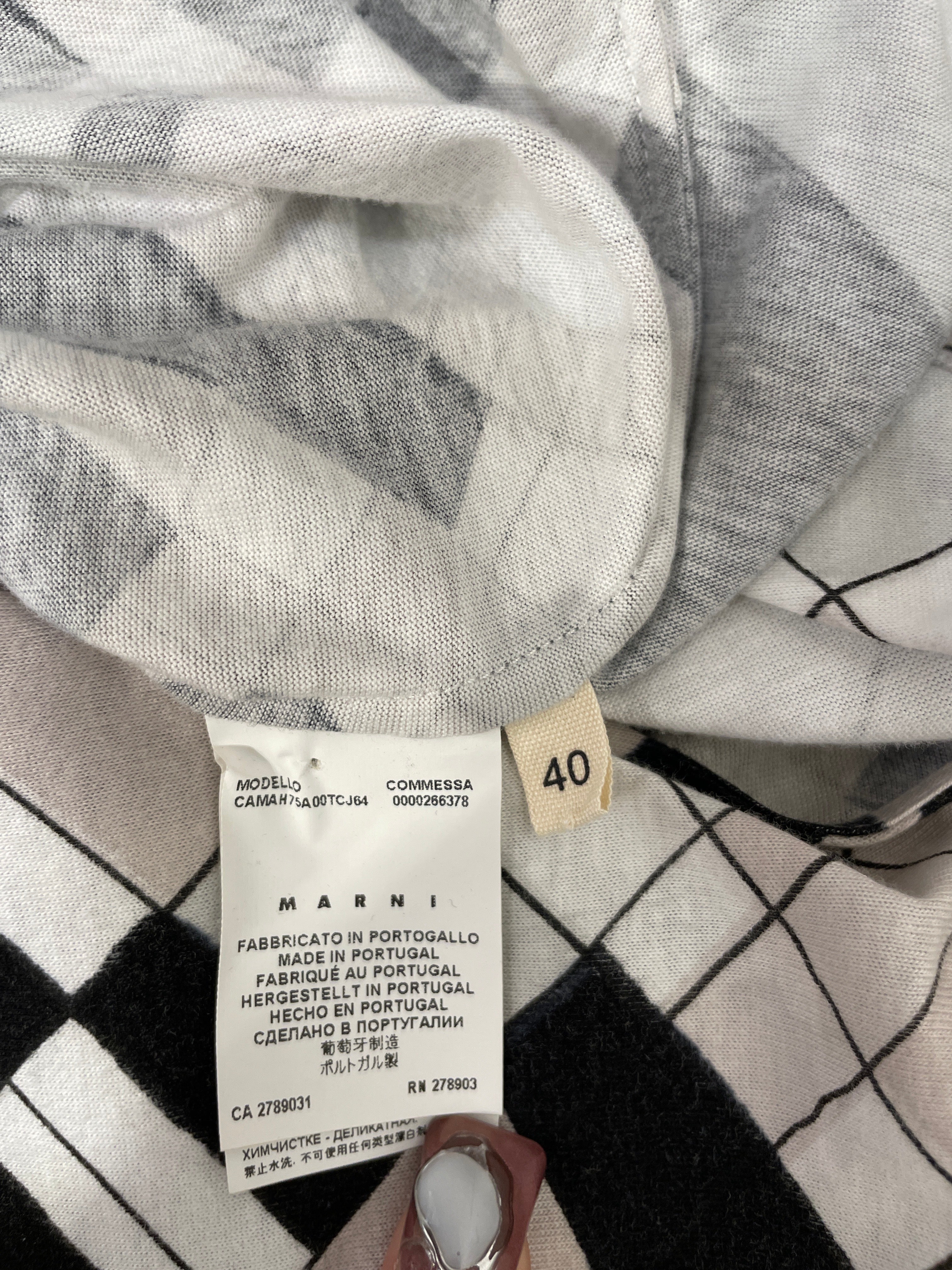 MARNI///SS Blouse/40/All Over Print/Cotton/WHT//W [Designers] Essentials/ view 4