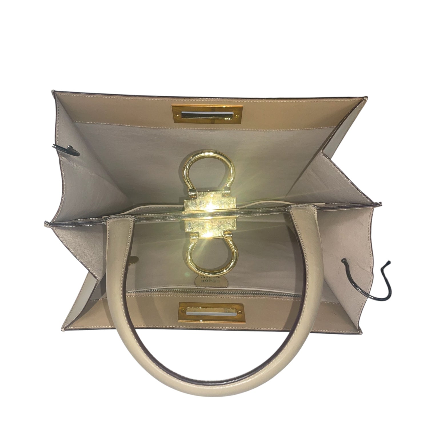 CELINE/Hand Bag/Leather/CRM/GLD CLASP view 4