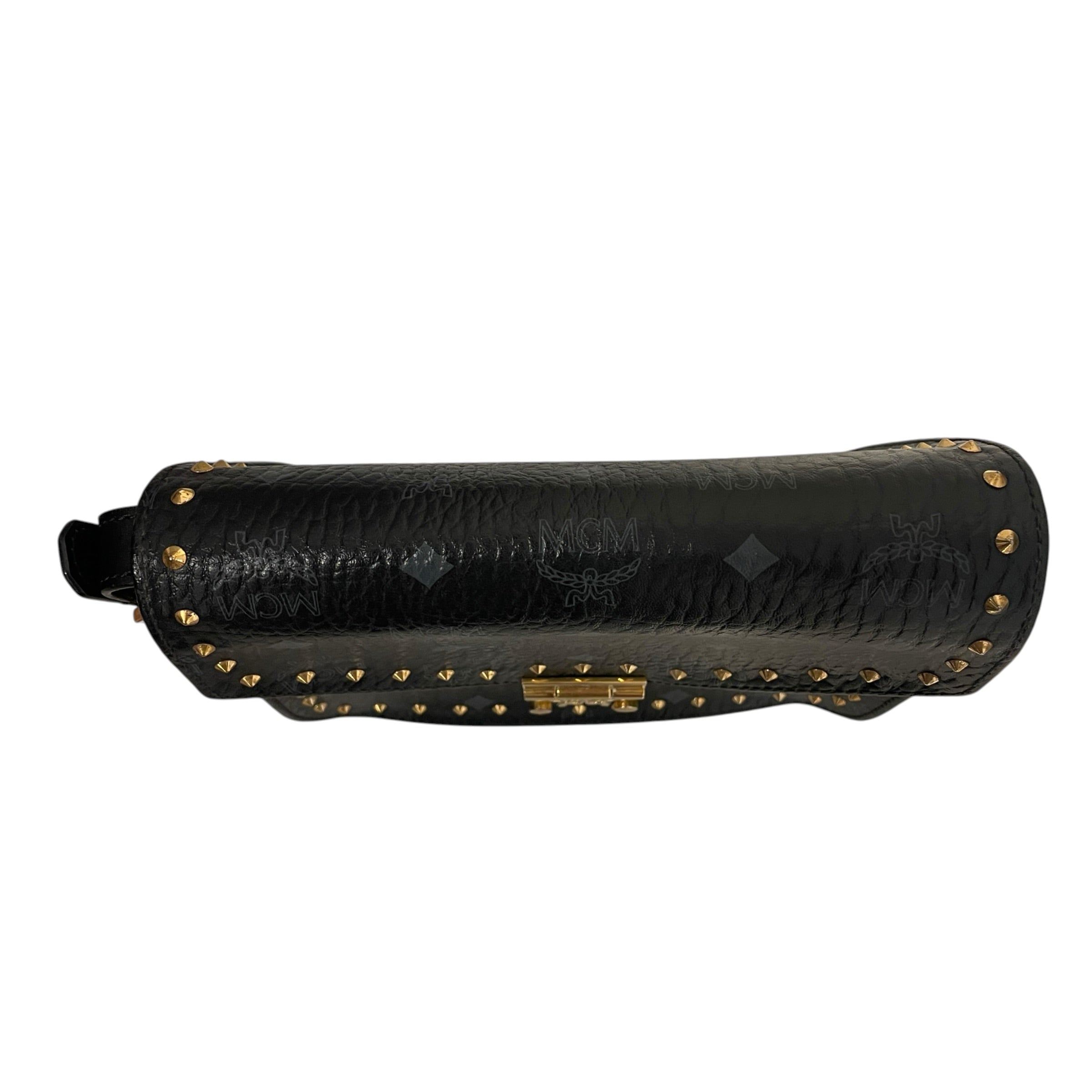 MCM/Cross Body Bag/Monogram/Leather/BLK/GLD HARDWARE BLK PINCH CLASP view 8