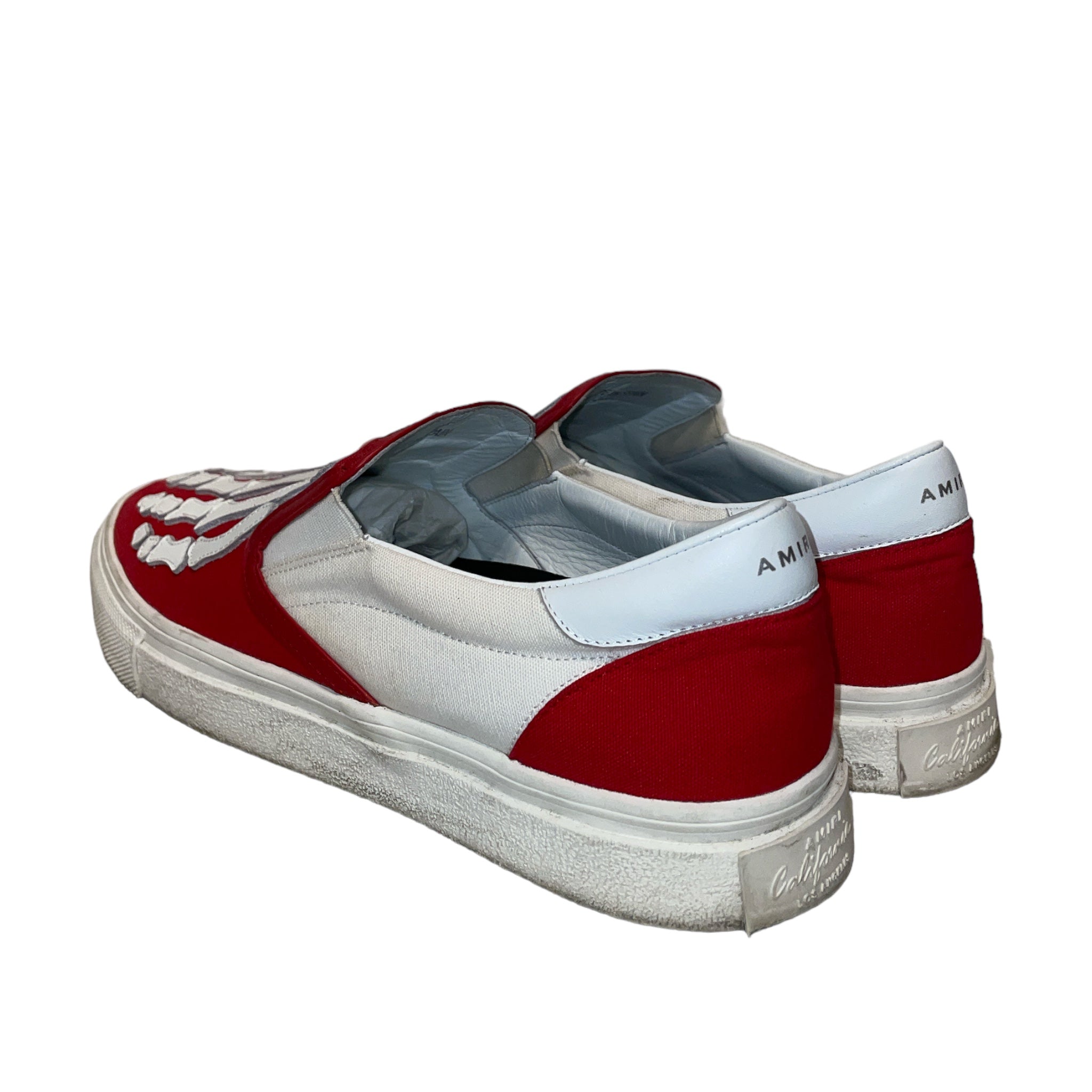 AMIRI/Low-Sneakers/EU 43/Graphic/Leather/RED/Skeleton slip on view 2