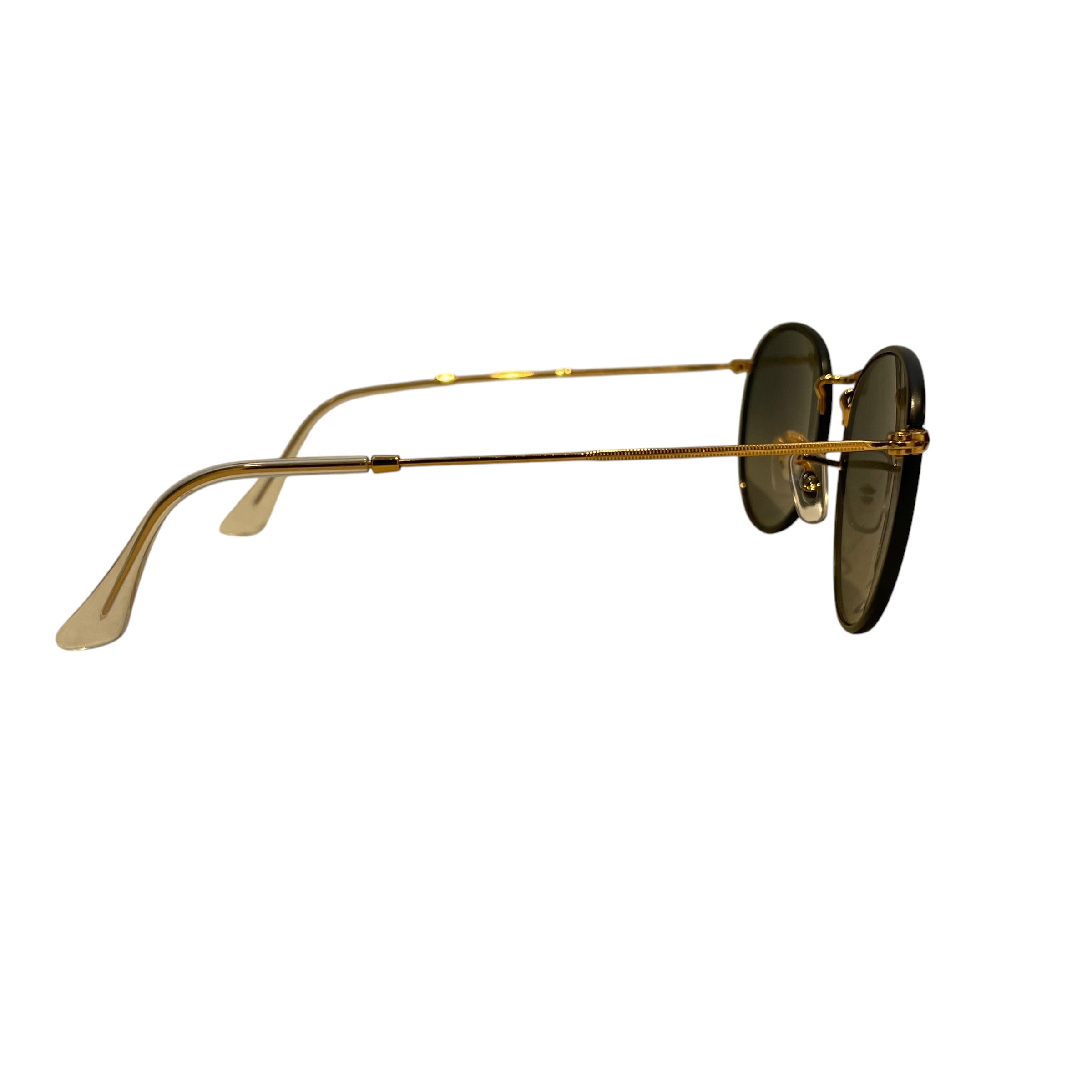 Ray-Ban/Sunglasses/Metal/GLD/L's/round metal/blk frame view 3