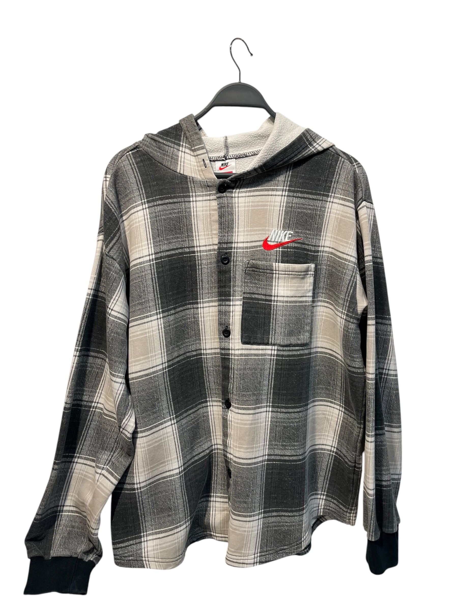 NIKE/Supreme/Sweatshirt/L/Plaid/Cotton/GRY/ view 1